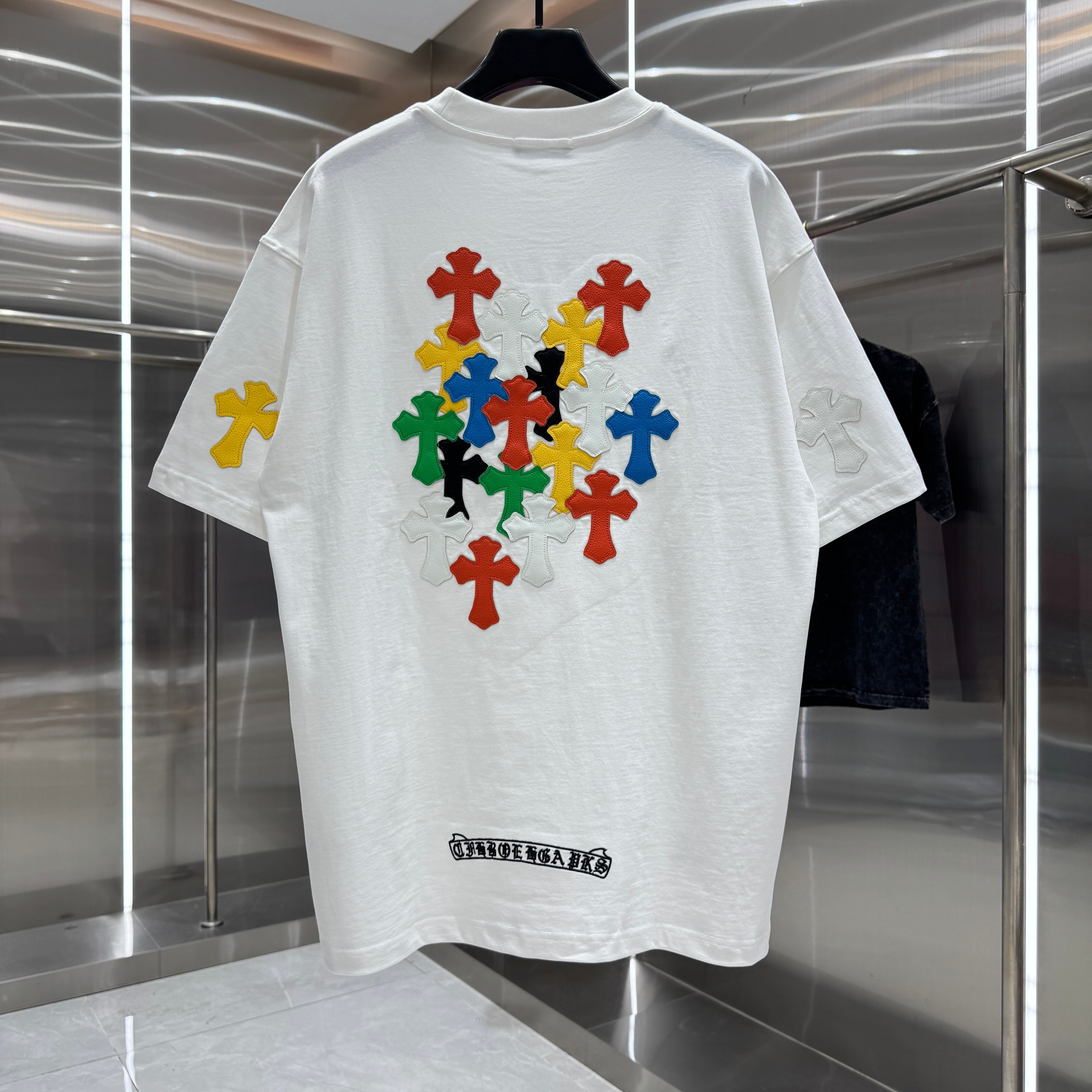 Chrome Hearts 克罗心 CH 春夏新款 十字架拼皮刺绣2026 工艺短袖T恤 重工面料300克重
