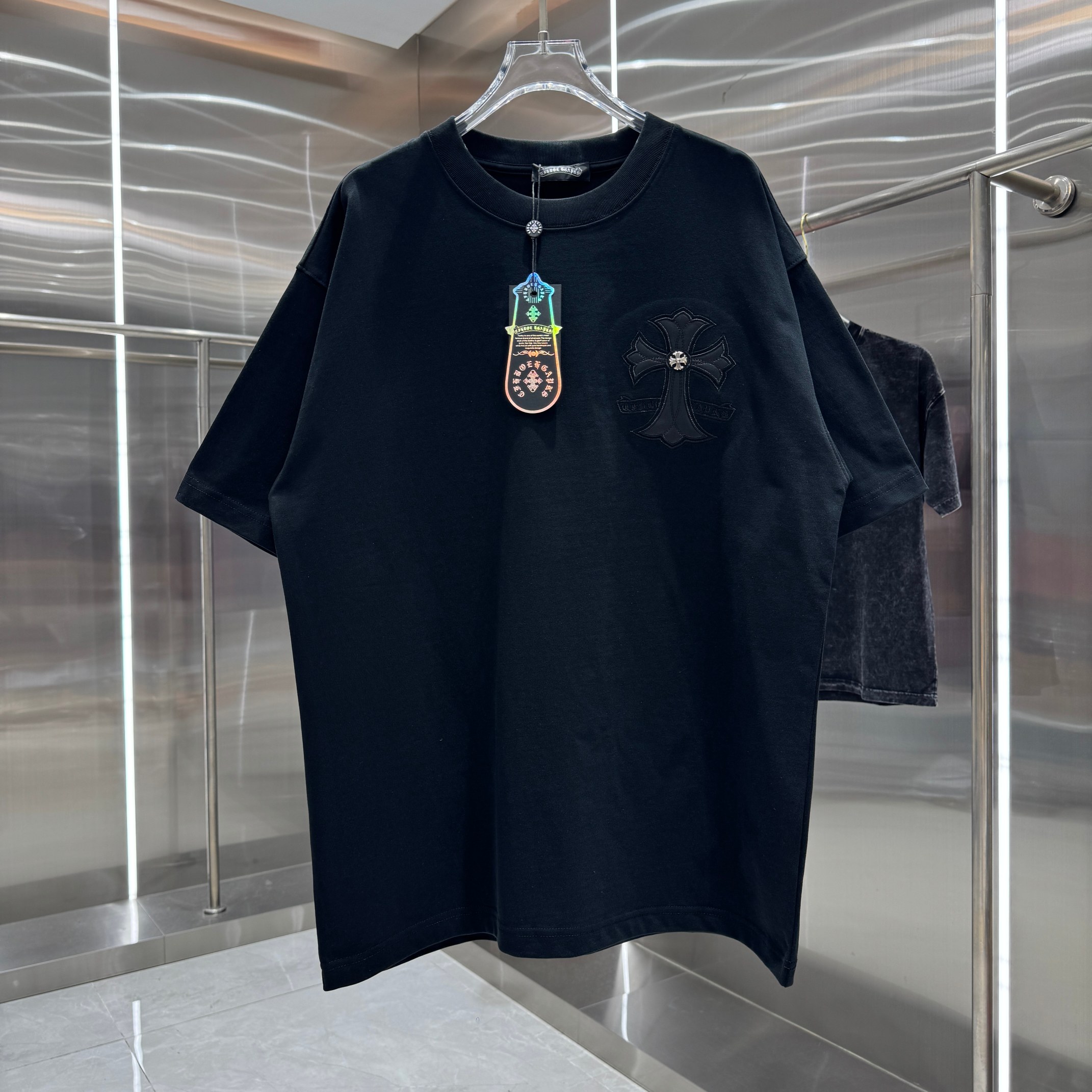 Chrome Hearts 克罗心 CH 春夏新款 2026 十字架拼皮＋万针刺绣工艺短袖T恤 重工面料300克重
