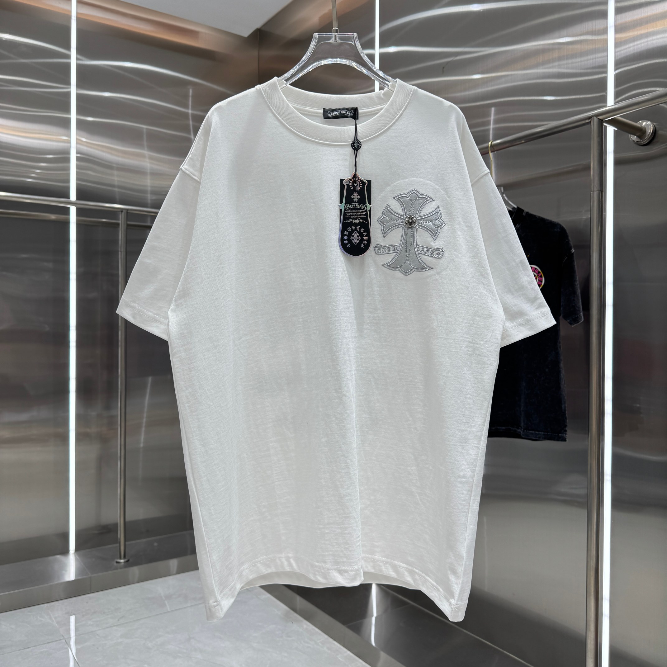 Chrome Hearts 克罗心 CH 春夏新款 2026 十字架拼皮＋万针刺绣工艺短袖T恤 重工面料300克重