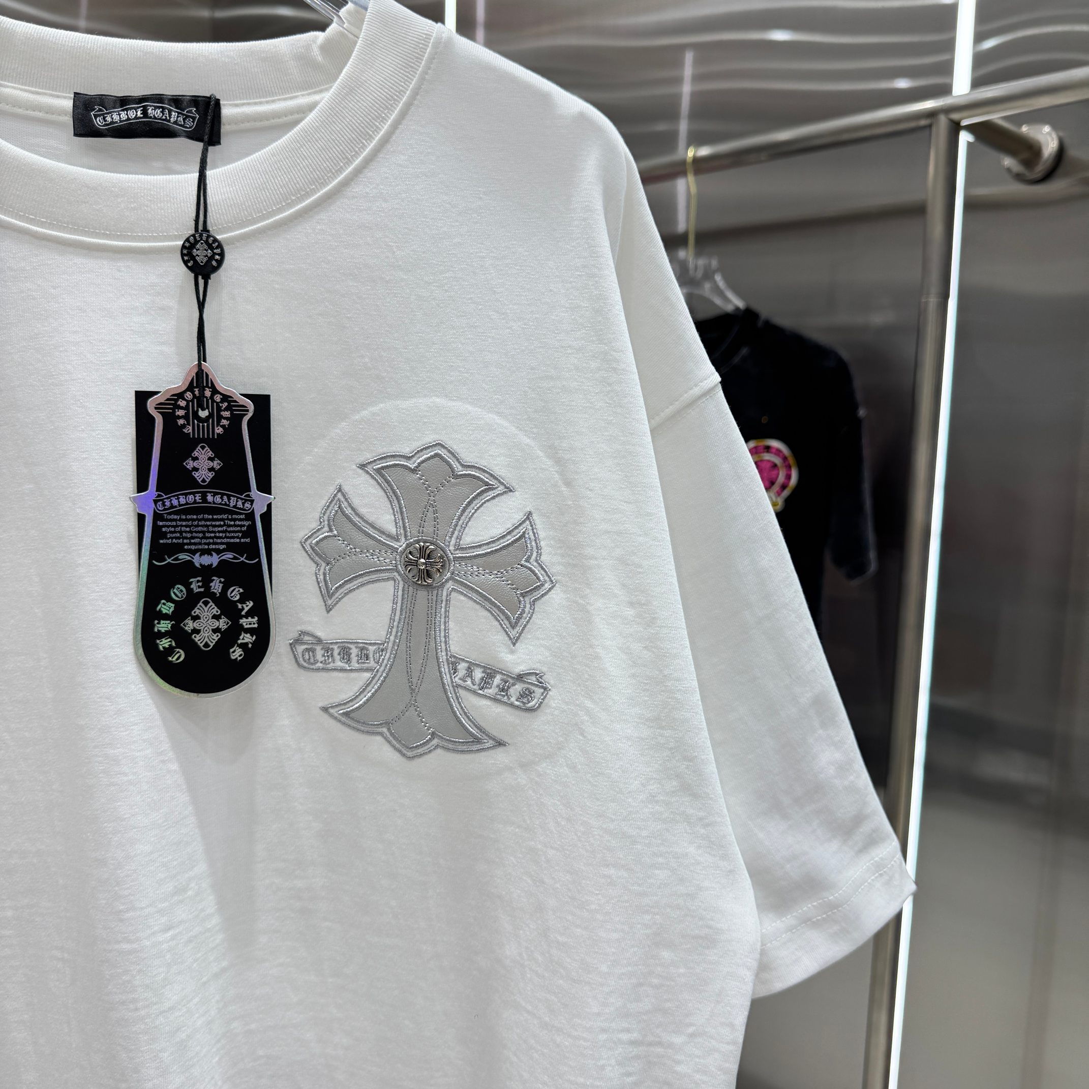 Chrome Hearts 克罗心 CH 春夏新款 2026 十字架拼皮＋万针刺绣工艺短袖T恤 重工面料300克重