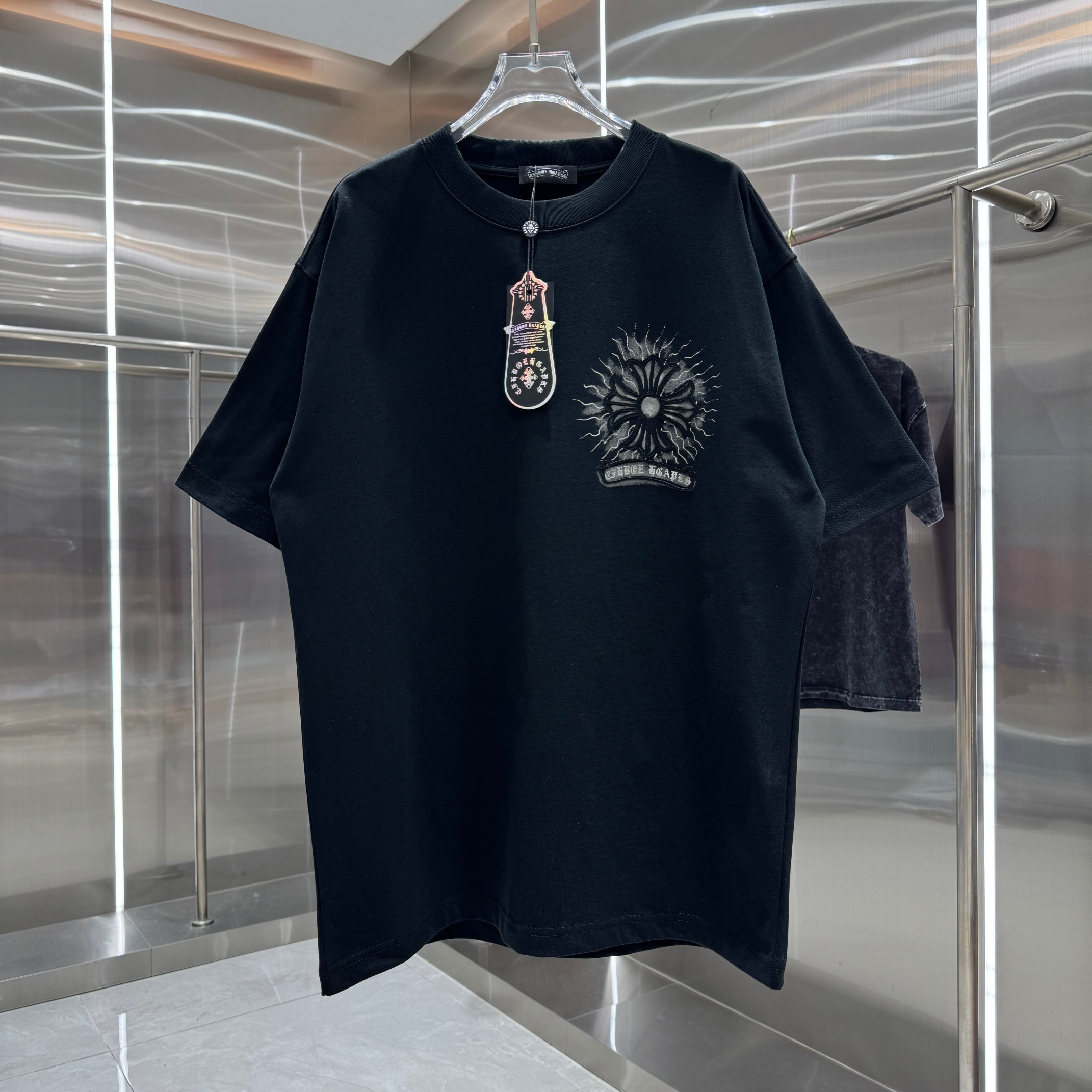 Chrome Hearts 克罗心 CH 春夏新款 2026 重工水洗贴布 手工水浆印花工艺短袖T恤 重工面料320克重