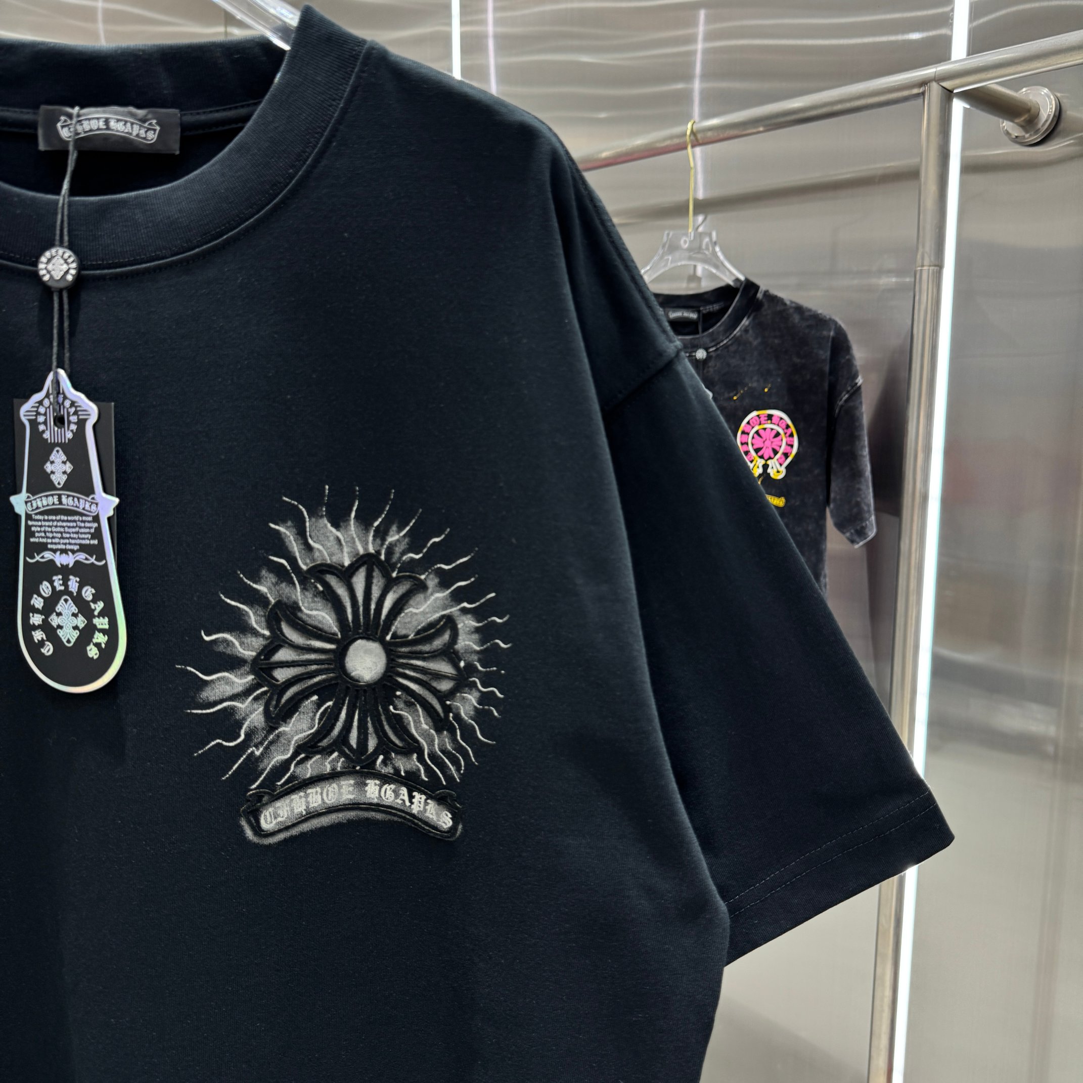 Chrome Hearts 克罗心 CH 春夏新款 2026 重工水洗贴布 手工水浆印花工艺短袖T恤 重工面料320克重