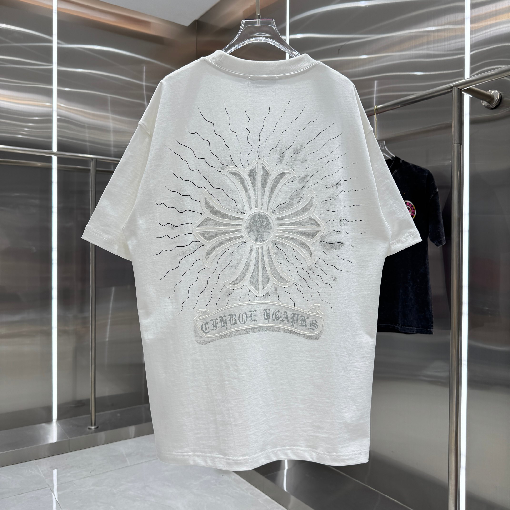 Chrome Hearts 克罗心 CH 春夏新款 2026 重工水洗贴布 手工水浆印花工艺短袖T恤 重工面料320克重