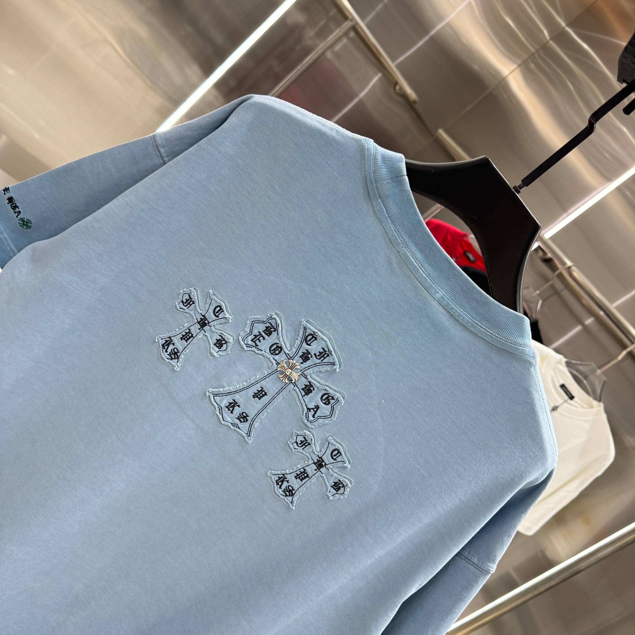 Chrome Hearts 克罗心 CH 春夏新款 2026 洗水炒色贴布绣工艺短袖T恤 重工面料330克重