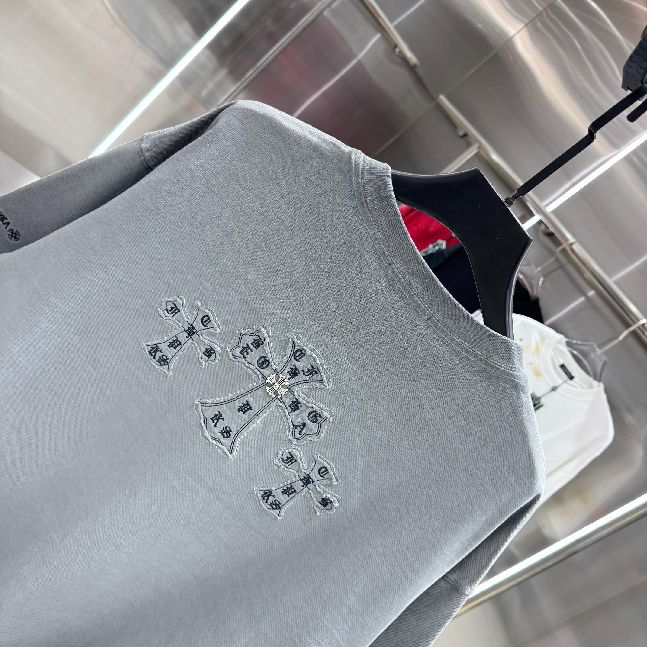 Chrome Hearts 克罗心 CH 春夏新款 2026 洗水炒色贴布绣工艺短袖T恤 重工面料330克重