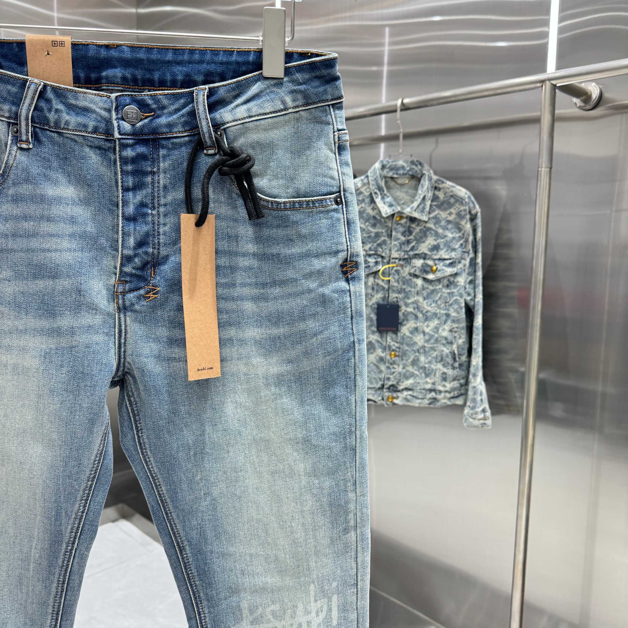 Ksubi Ksubi 澳大利亚 字母直喷工艺街头潮流修身小脚弹力牛仔裤