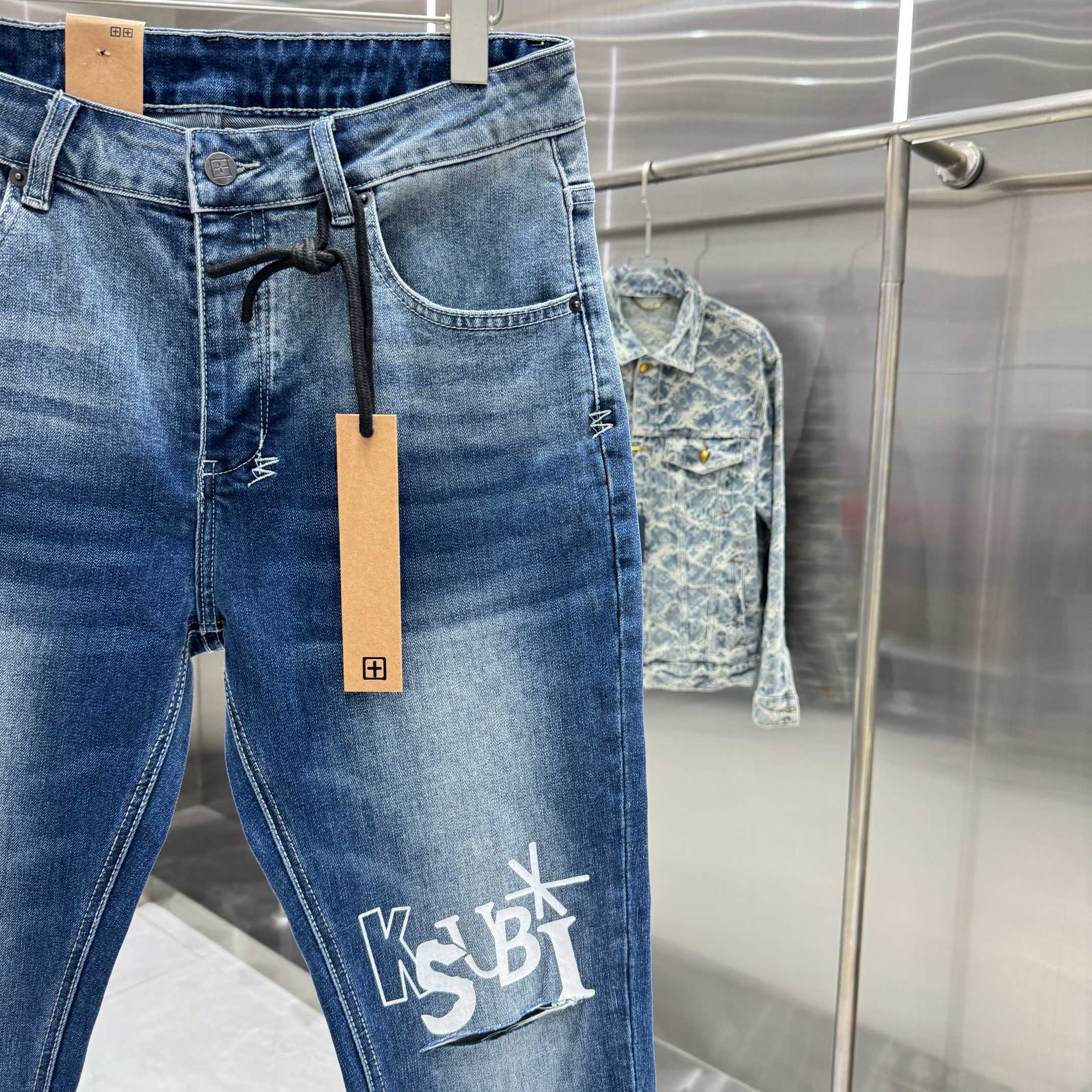 Ksubi Ksubi 澳大利亚 破洞字母工艺街头潮流修身小脚弹力牛仔裤
