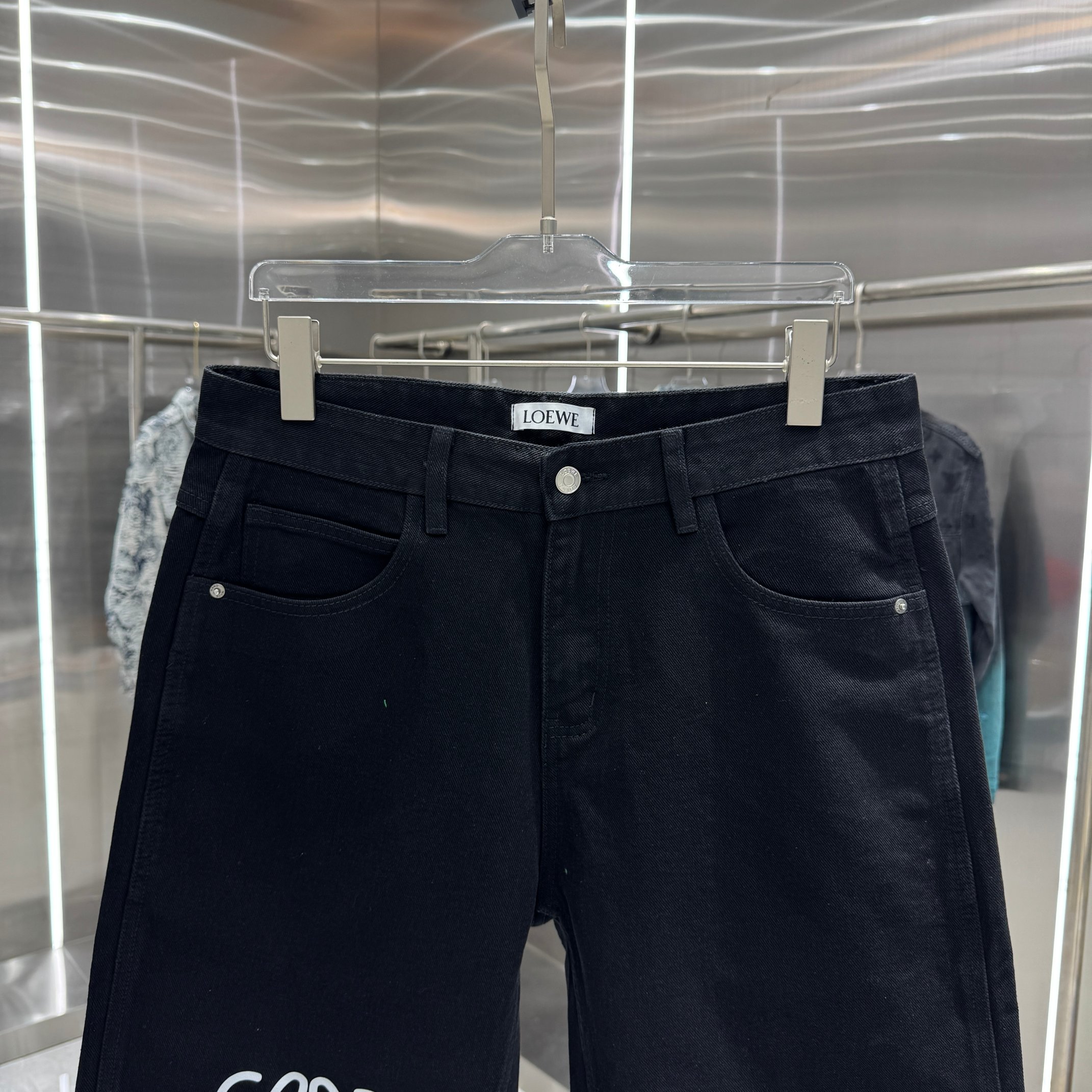 Loewe 罗意威 图案印花牛仔裤短裤