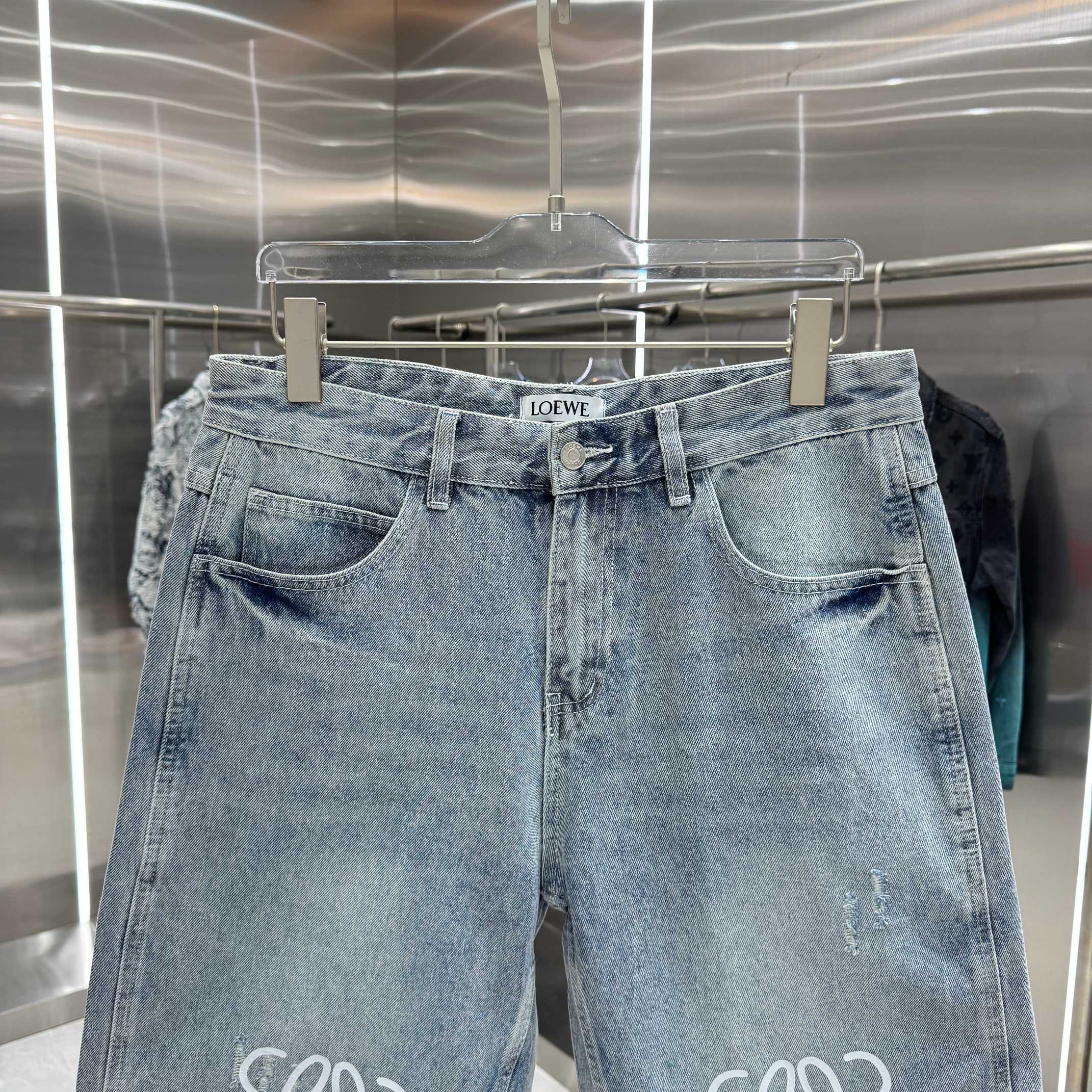 Loewe 罗意威 图案印花牛仔裤短裤