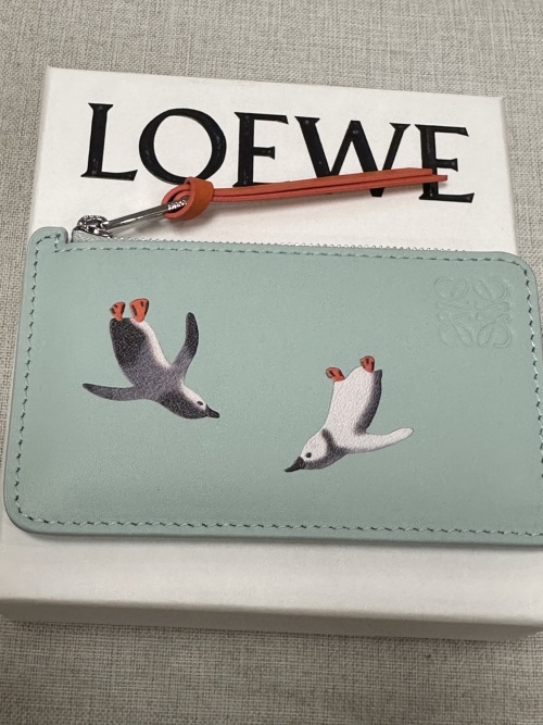 LOEWE Limited Edition Penguin Card Holder in Lagoon Blue Leather 1 LOEWE Limited Edition Penguin Card Holder in Lagoon Blue Leather