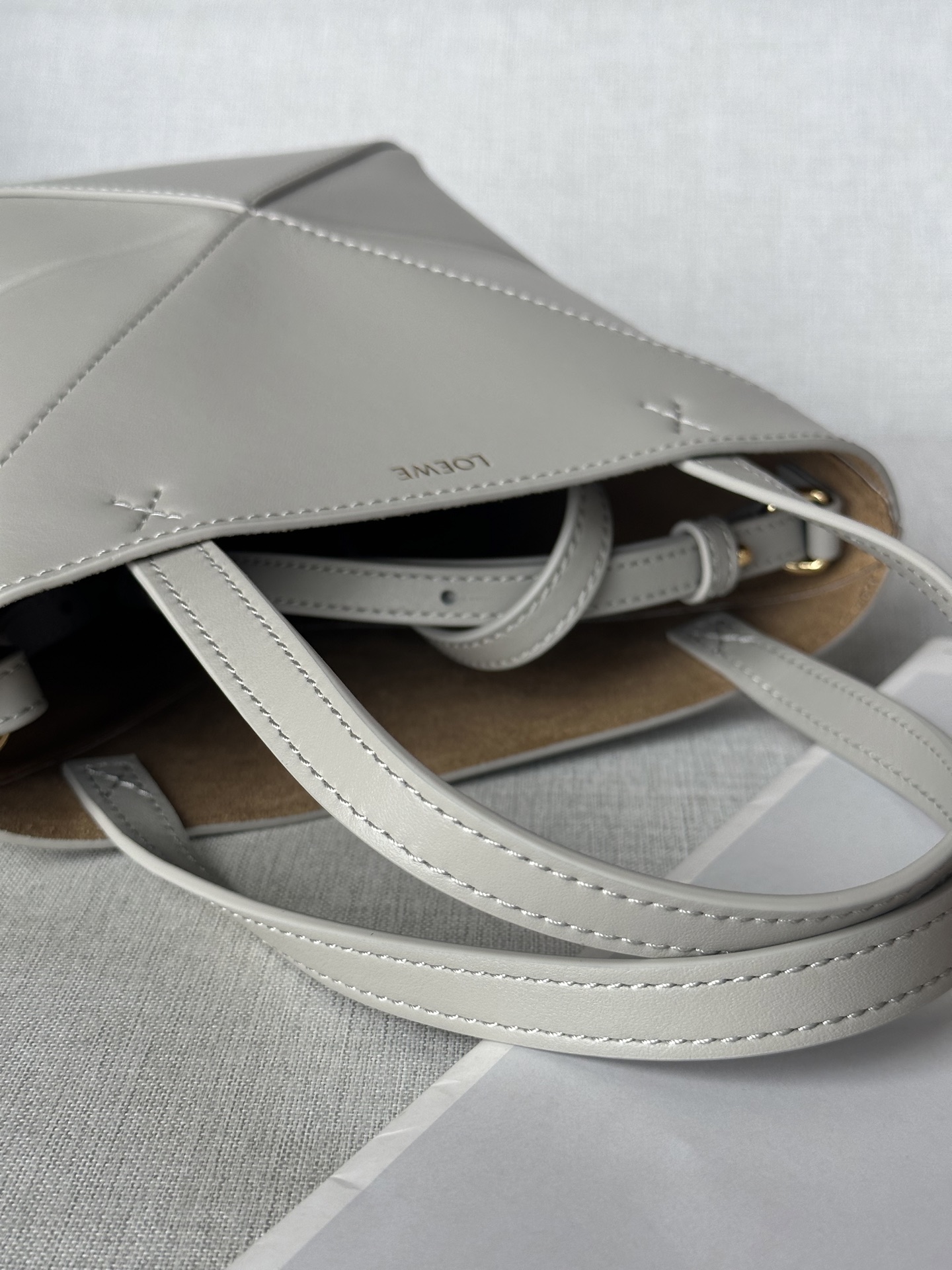 Loewe Puzzle Fold Mini Tote Bag, Shell Grey Leather 6 i1749366067155 3070 0 4