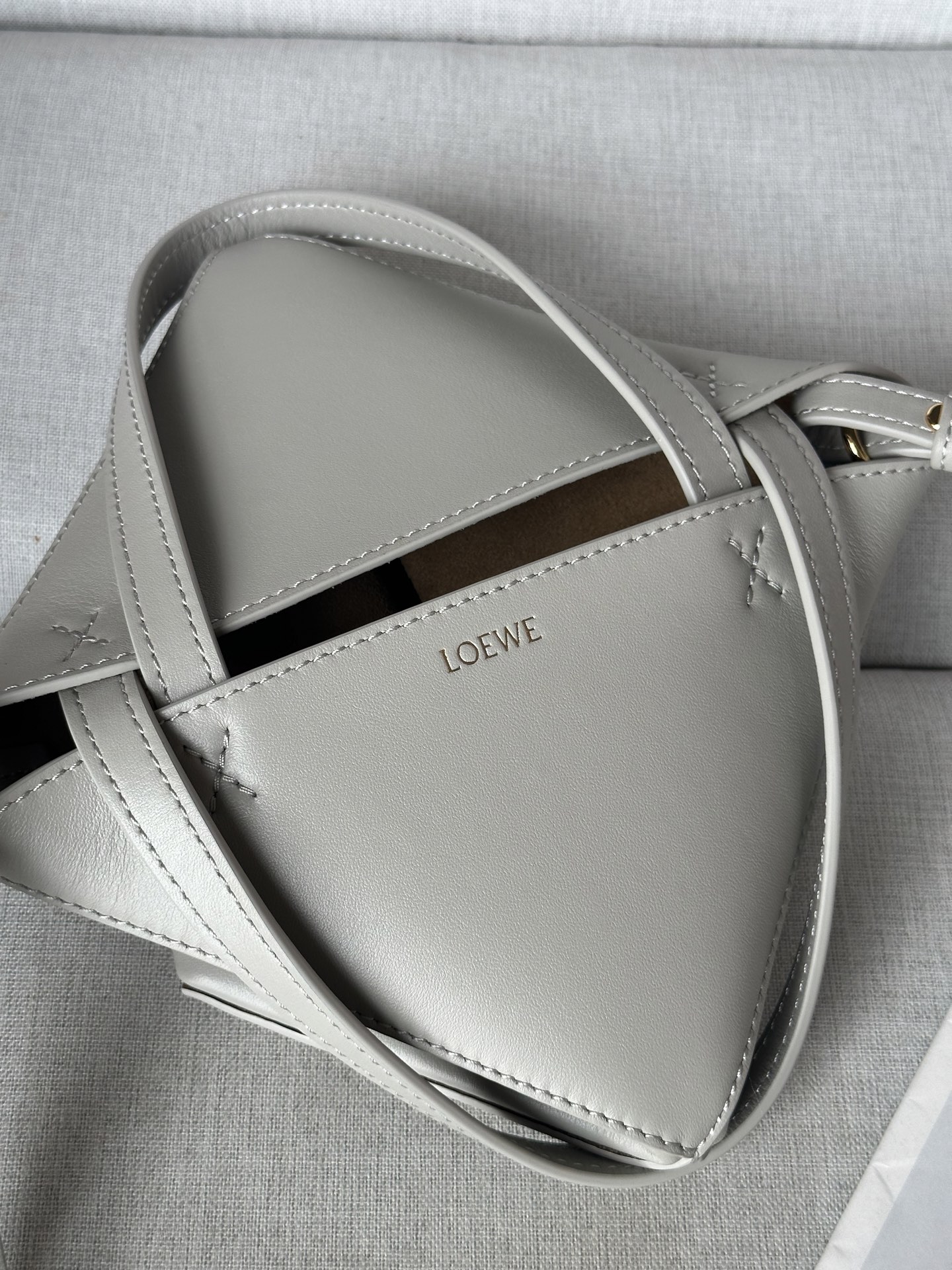 Loewe Puzzle Fold Mini Tote Bag, Shell Grey Leather 8 i1749366068302 3703 0 6