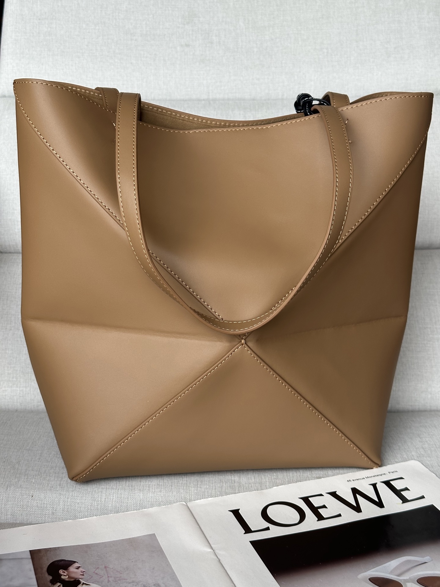 Loewe X SUNA FUJITA Puzzle Fold Tote Bag in Leather with Monkey Charm 4 i1749972419901 7130 0 3