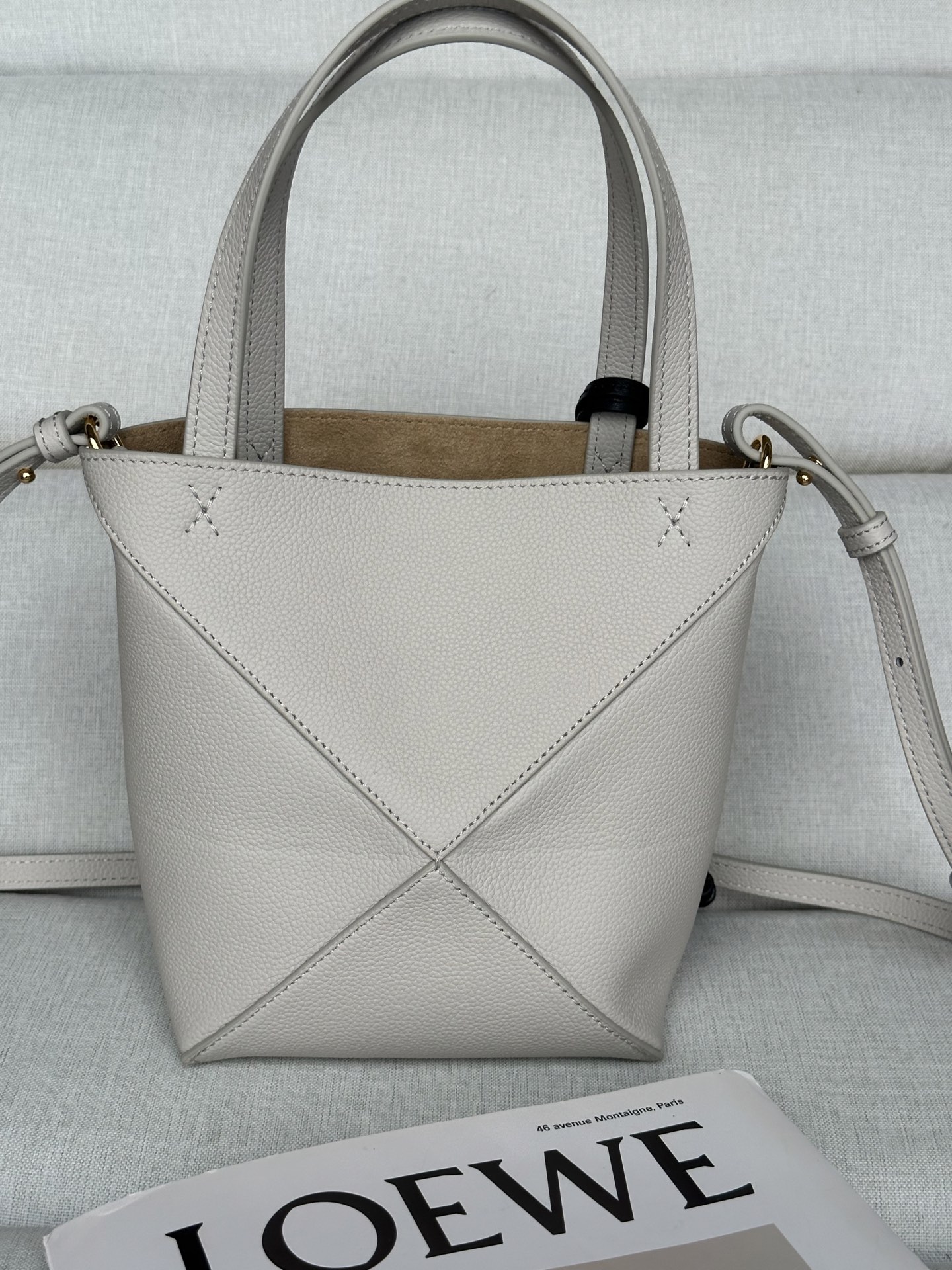 Loewe Puzzle Fold Mini Tote Bag - Grey Leather, Iconic Design 3 i1753692758702 6620 0 5
