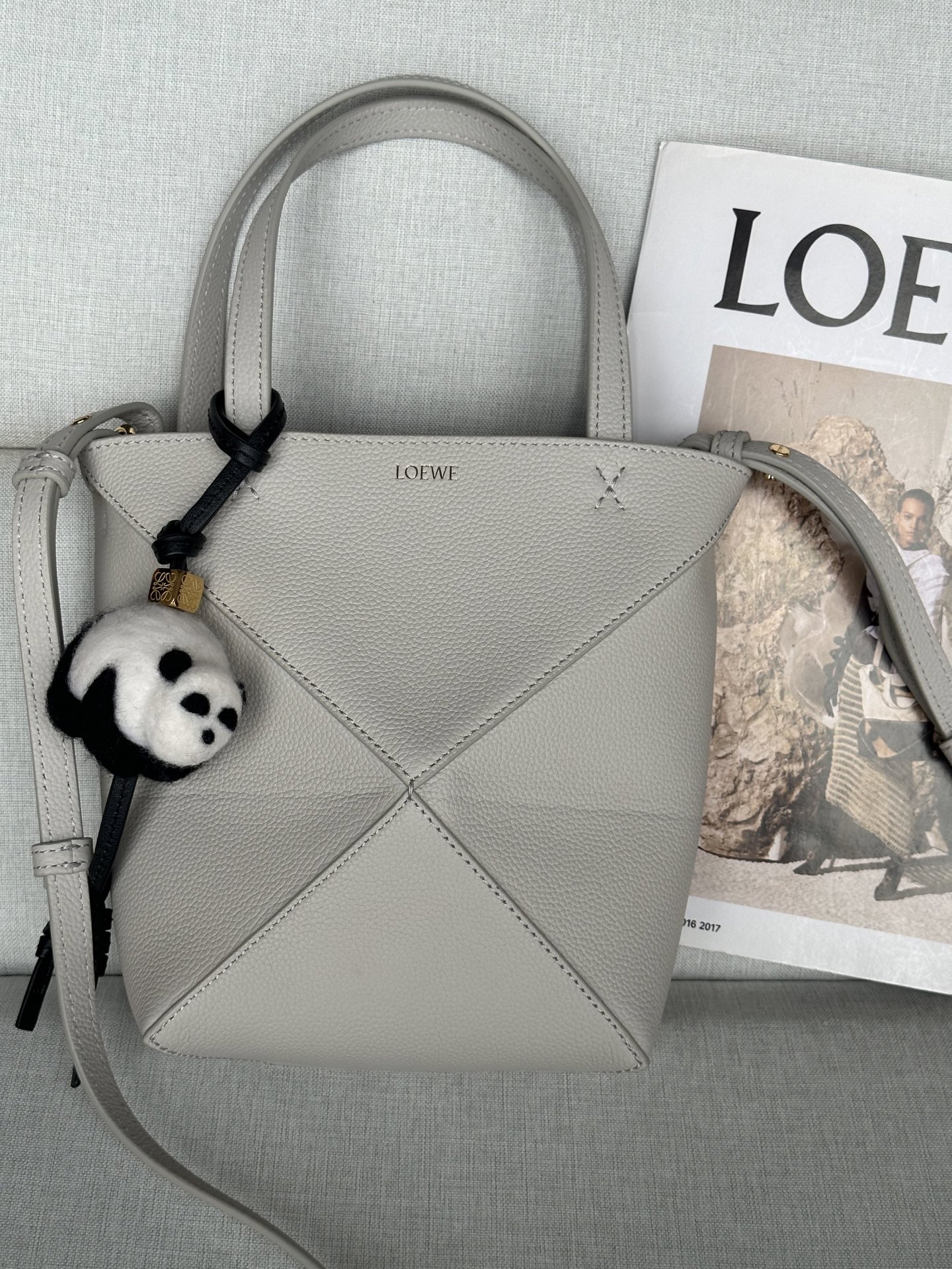 Loewe Puzzle Fold Mini Tote Bag - Grey Leather, Iconic Design 2 i1753692873806 3385 0 8