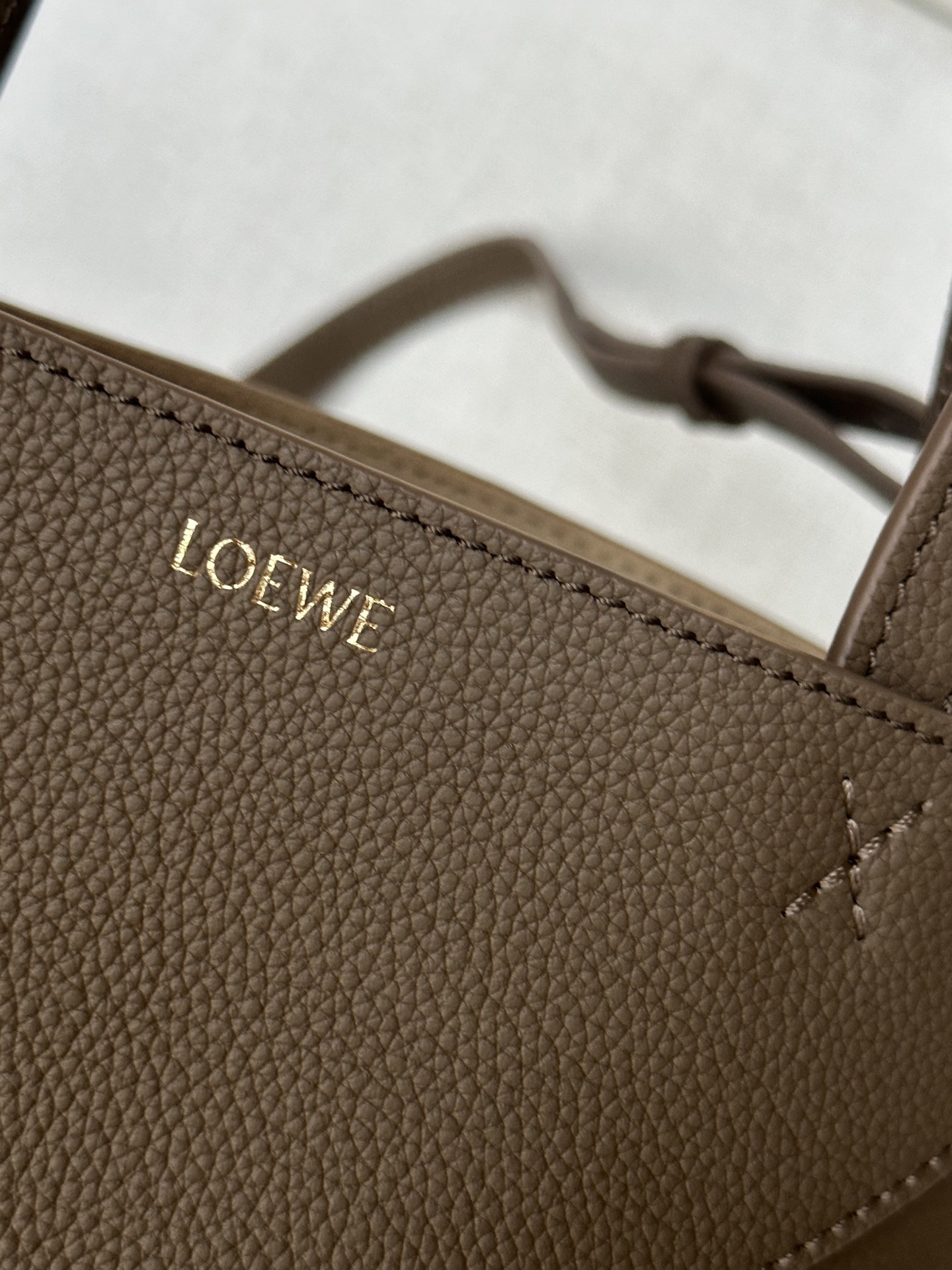 Loewe Mini Puzzle Fold Tote Bag in Taupe Grained Calfskin Leather 9 i1756031783986 9563 0 7