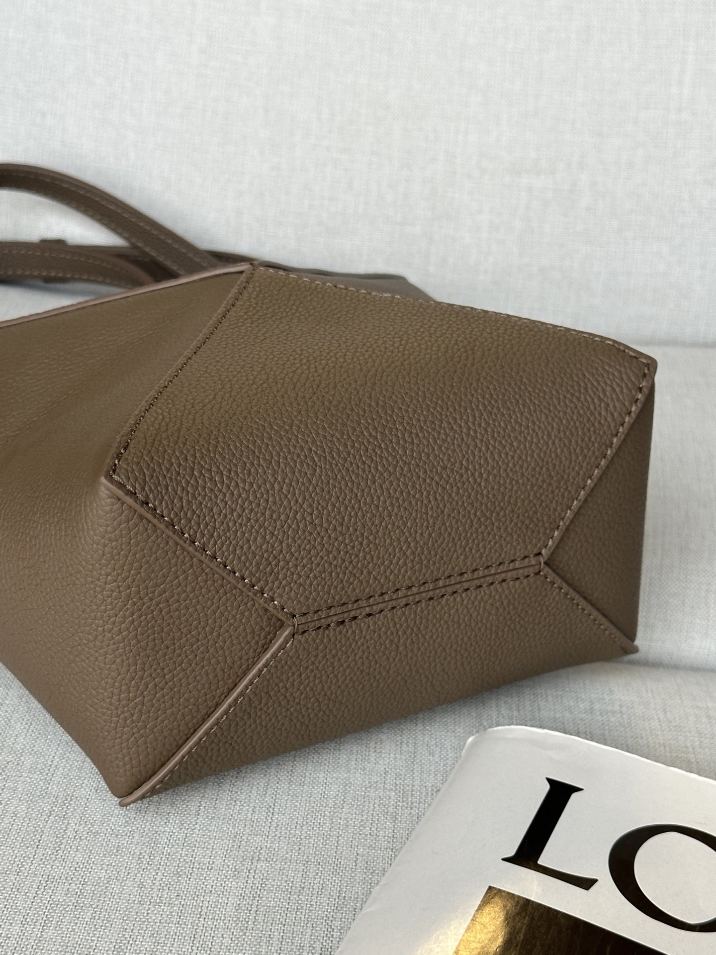 Loewe Mini Puzzle Fold Tote Bag in Taupe Grained Calfskin Leather 7 i1756031785711 5576 0 5