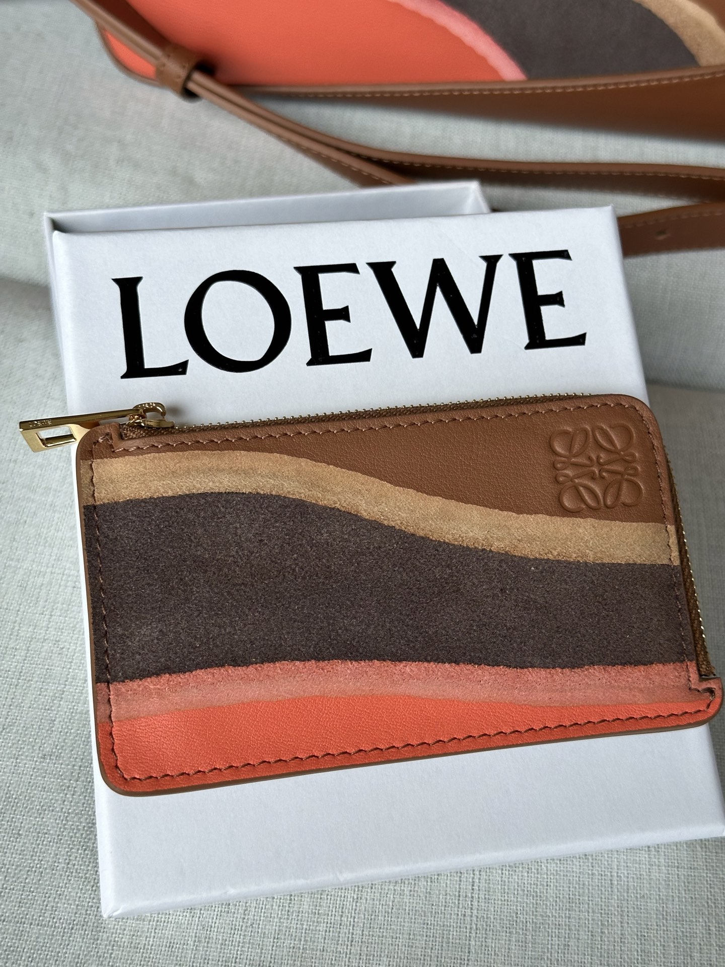 LOEWE Landscape Zipped Cardholder in Nappa Leather and Suede 5 i1756275833692 7078 0 0