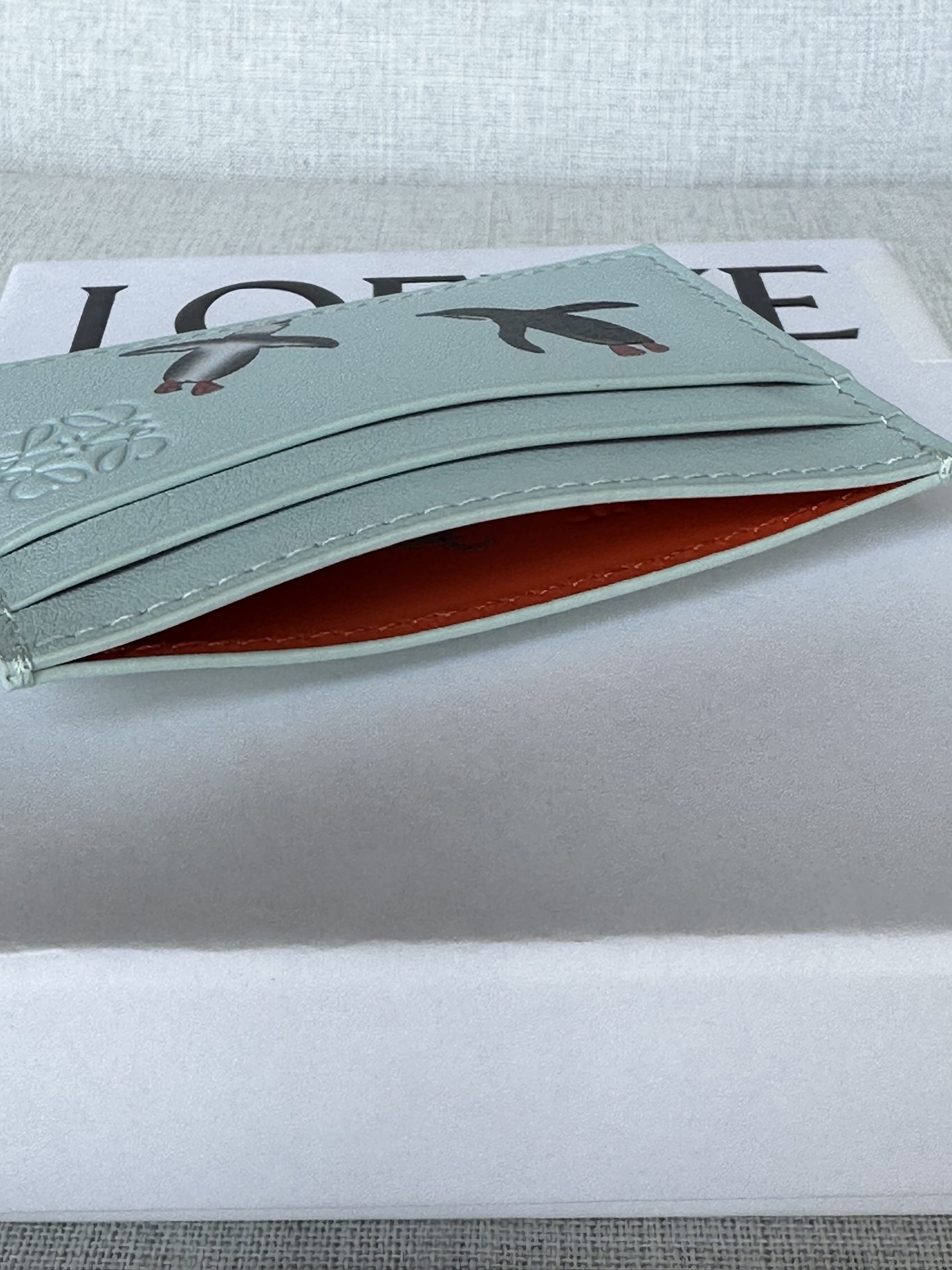 LOEWE x Suna Fujita Penguin Card Holder, Glacier Blue, Leather 8 i1757661957778 7378 0 7