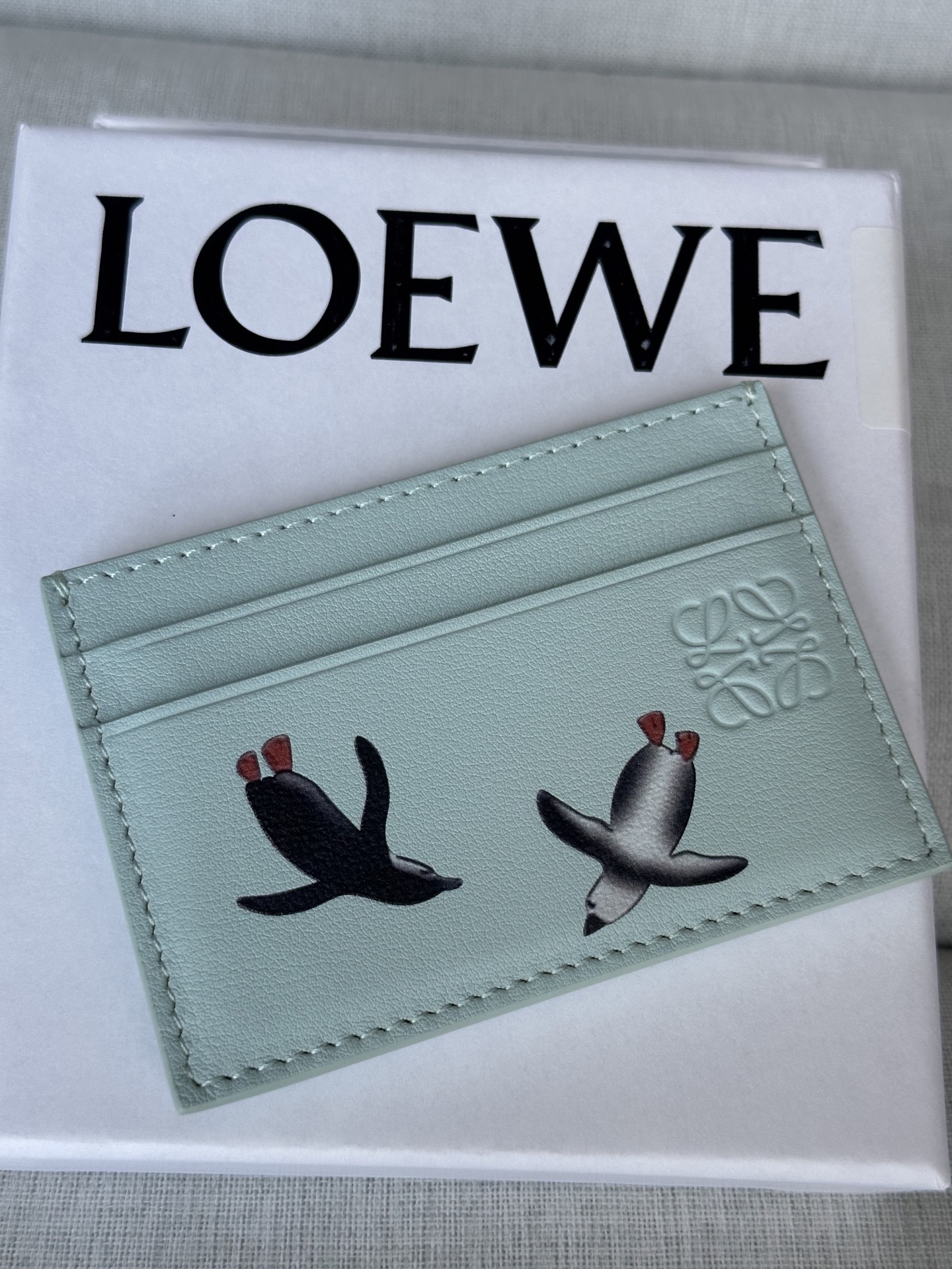 LOEWE x Suna Fujita Penguin Card Holder, Glacier Blue, Leather 2 i1757661957815 2537 0 0
