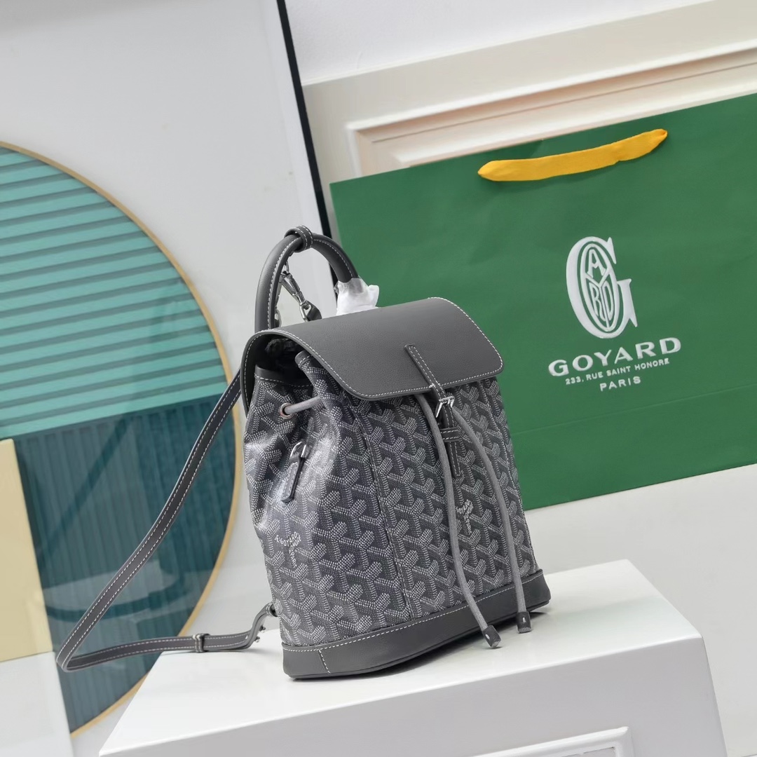Goyald/戈雅Alpine mini 双肩包老花满印牛皮 背包  书包。单肩斜挎女包，多种背法[勾引][色]适合各种出行，方便实用。尺寸22*12*24cm