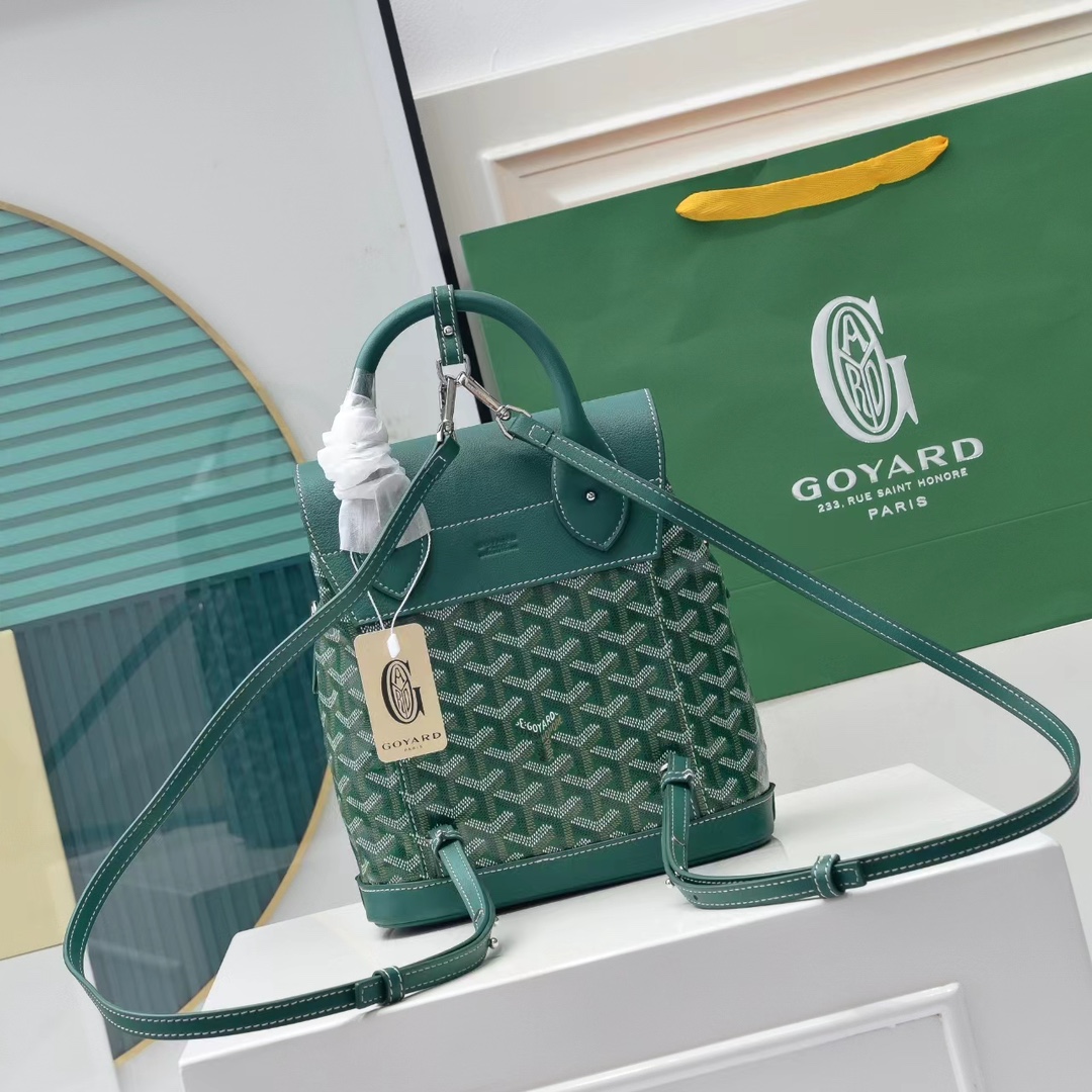 Goyald/戈雅Alpine mini 双肩包老花满印牛皮 背包  书包。单肩斜挎女包，多种背法[勾引][色]适合各种出行，方便实用。尺寸22*12*24cm
