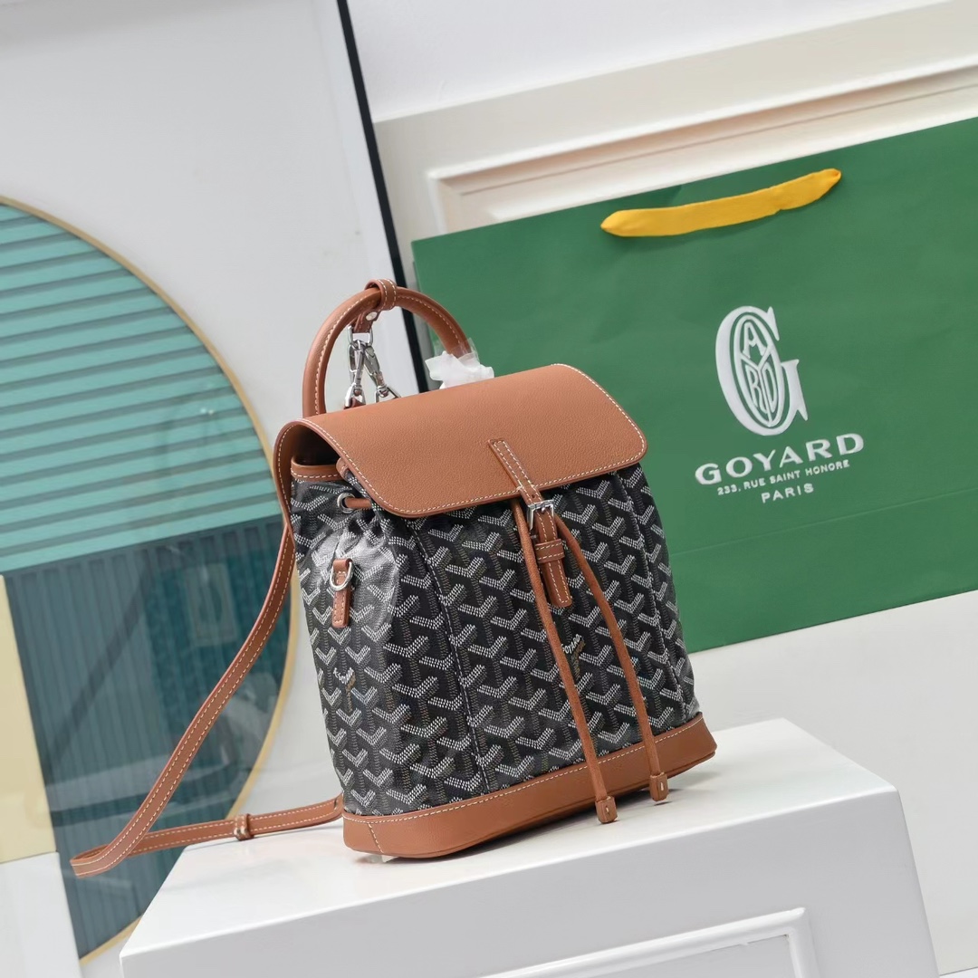 Goyald/戈雅Alpine mini 双肩包老花满印牛皮 背包  书包。单肩斜挎女包，多种背法[勾引][色]适合各种出行，方便实用。尺寸22*12*24cm