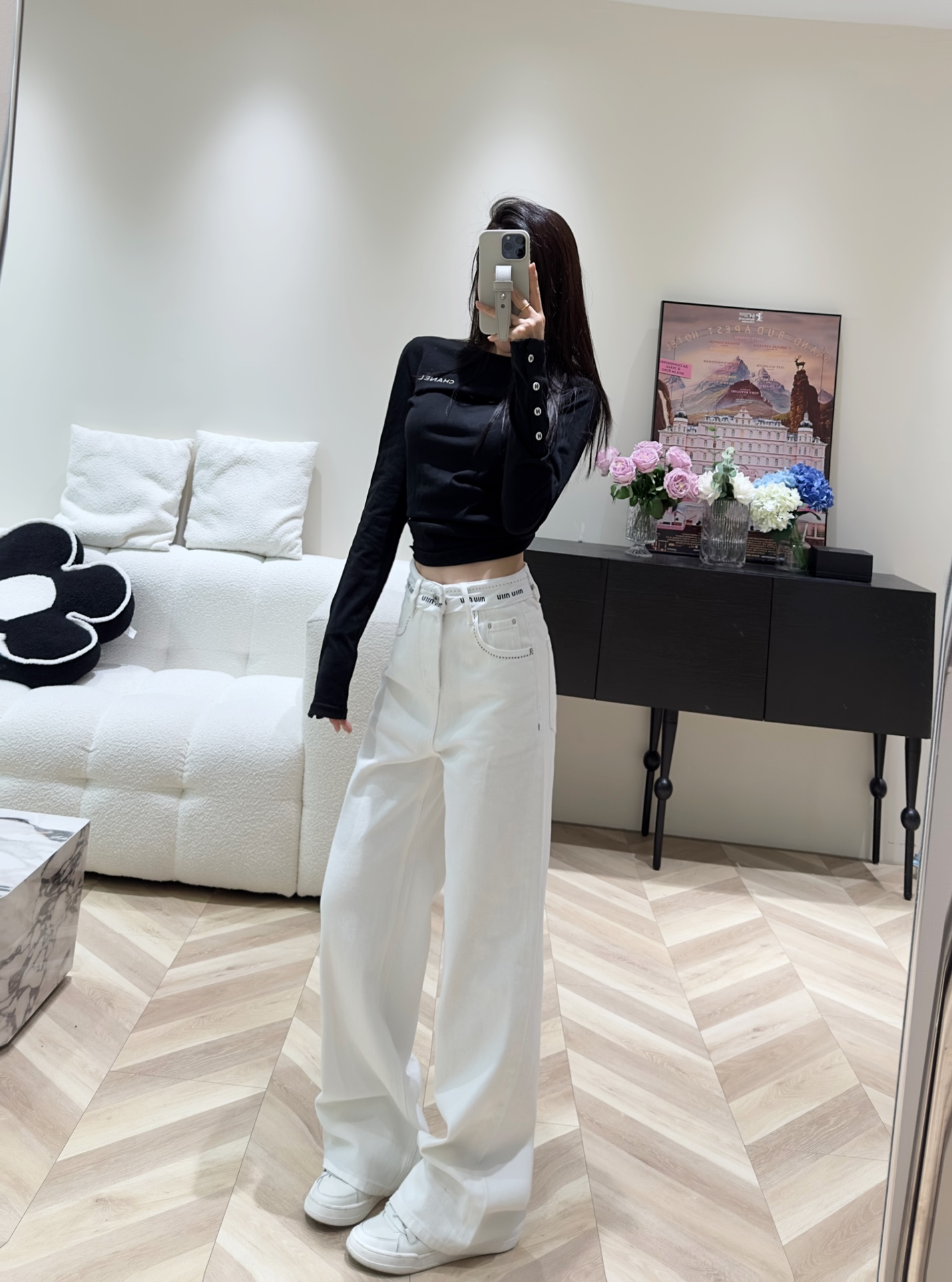 MiuMiu mirror quality
 Clothing Jeans White Spring Collection Wide Leg