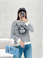 Dior Clothing Knit Sweater Brand Designer Replica
 White Printing Knitting Linen Spring/Summer Collection