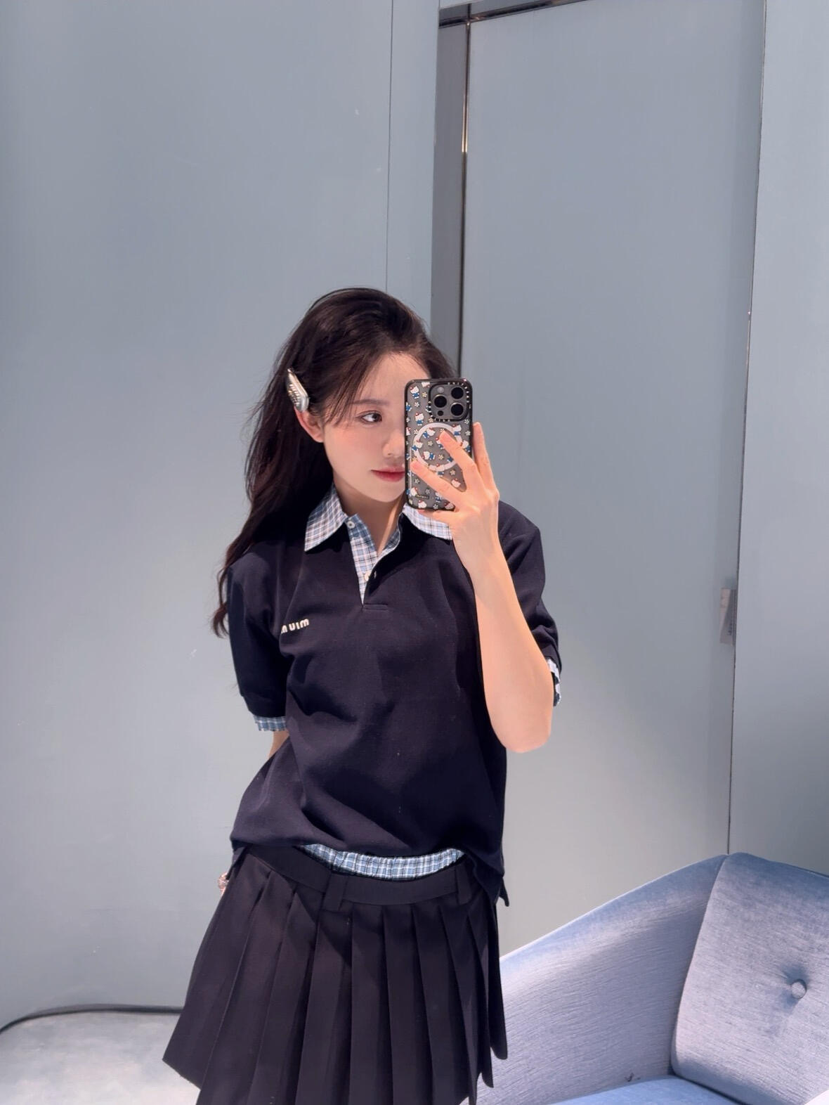 NO:312839,Batch Mium*u 25Ss Spring and Summer New Style Plaid Spliced ​​Pleated Skirt | Exclusive YB Development!  High-end production!  Classic high-waist A-line skirt, this season's latest plaid styling waist, front and rear pieces heavy pleated, exquisite pleat position and pleat volume, full of girlishness~ all seasons are versatile~ On-site sale S/M/L,,miumiu, skirts, alexander wang19860909批 Mium*u 25Ss春夏新款 格子拼接百褶半裙丨独家yb开发！高版出品！经典高腰A字裙型,这一季最新的格子拼接腰身,前后片重工打褶,褶位和褶量精致工艺高级,满满的少女感~四季实穿百搭~现货发售 S/M/L,,miumiu,skirts,alexander wang,Women's clothing