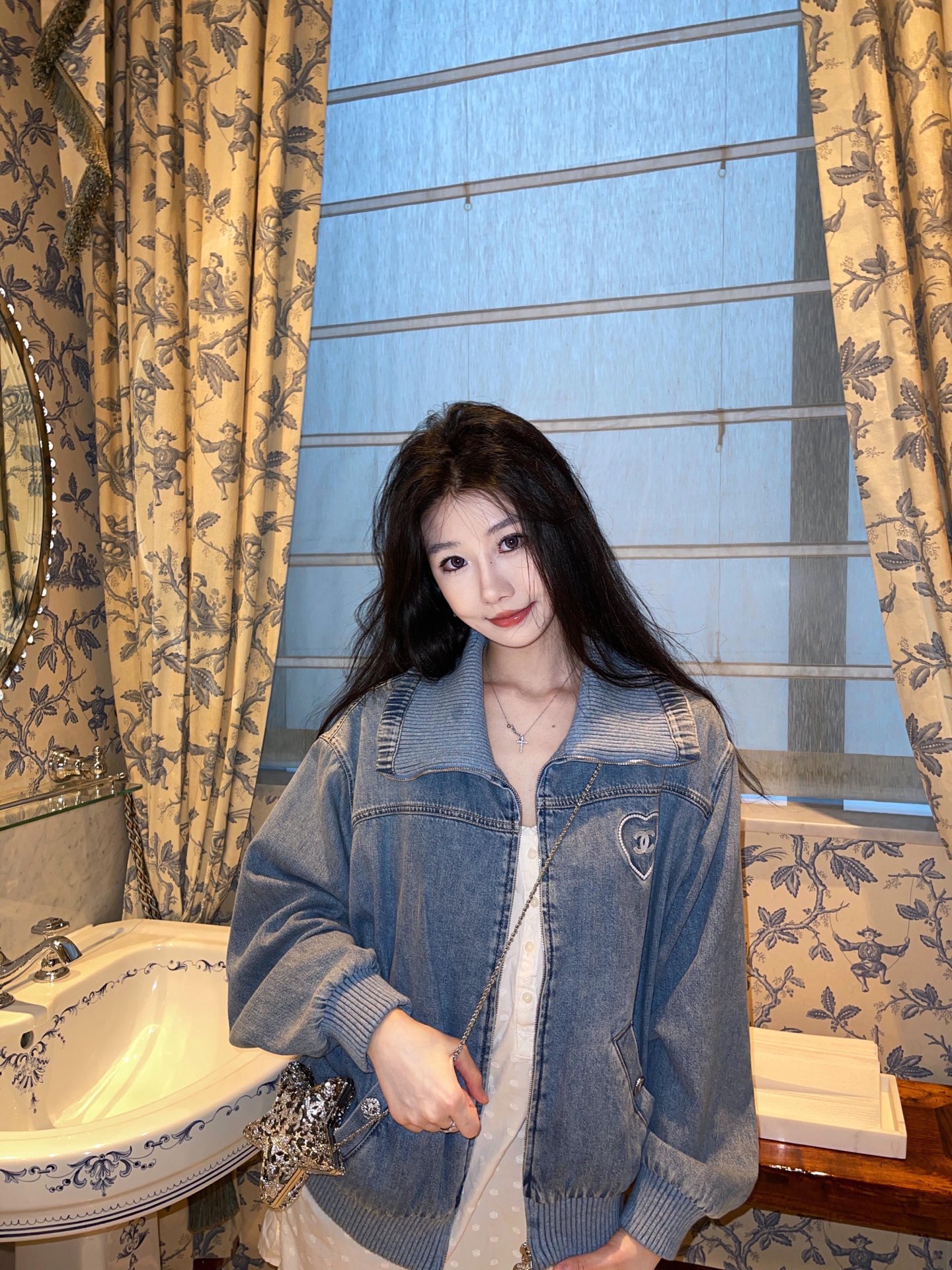 Chanel Coco Beach Denim Jacket with Heart Embroidery - Vintage Blue 8 i1750069501235 5128 0 6