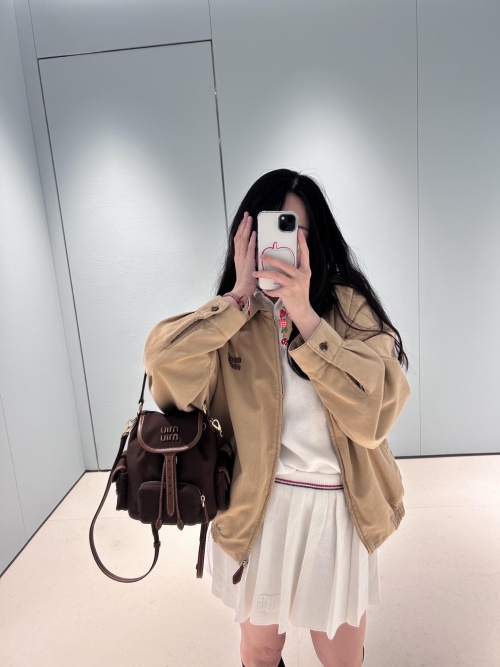 Miu Miu Embroidered Collar Jacket - Early Autumn Collection, Casual Fit 1 Miu Miu Embroidered Collar Jacket - Early Autumn Collection, Casual Fit
