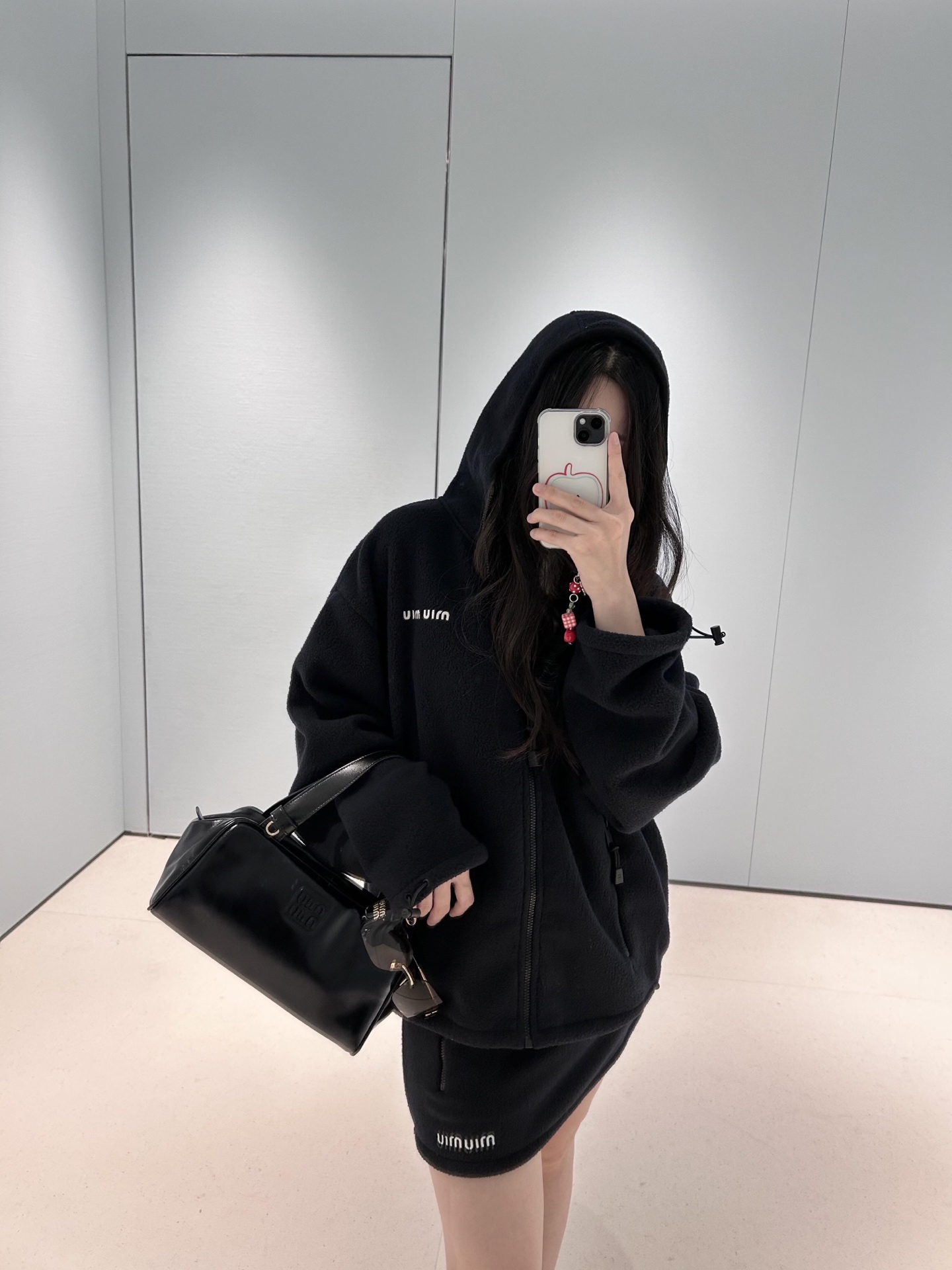 Miu Miu Fleece Hoodie Jacket with Embroidered Logo - Casual & Stylish 10 i1756201497828 1127 0 8