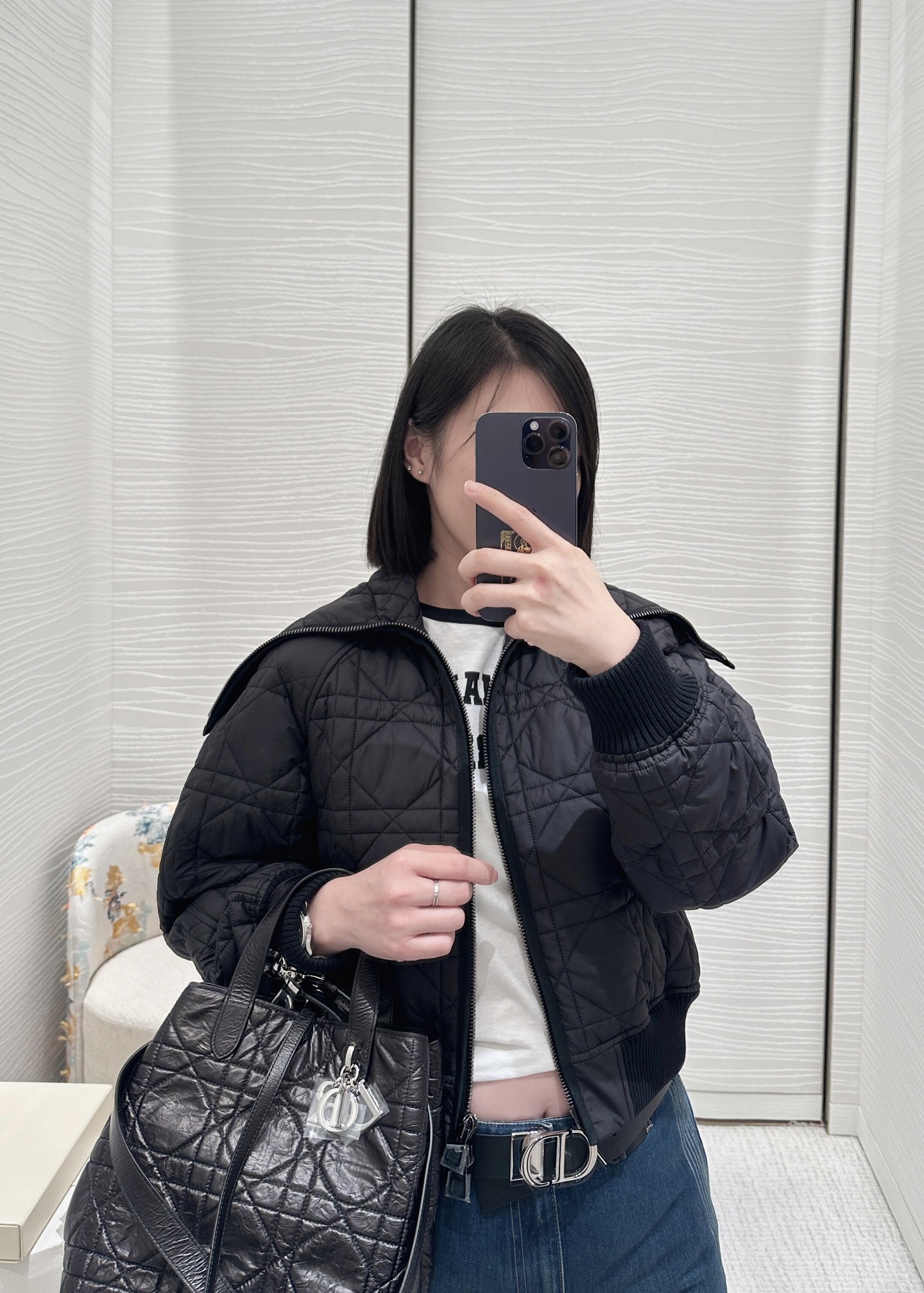 Dior Navy Collar Cannage Padded Jacket: Winter Wardrobe Essential 9 i1756377884624 5021 0 8