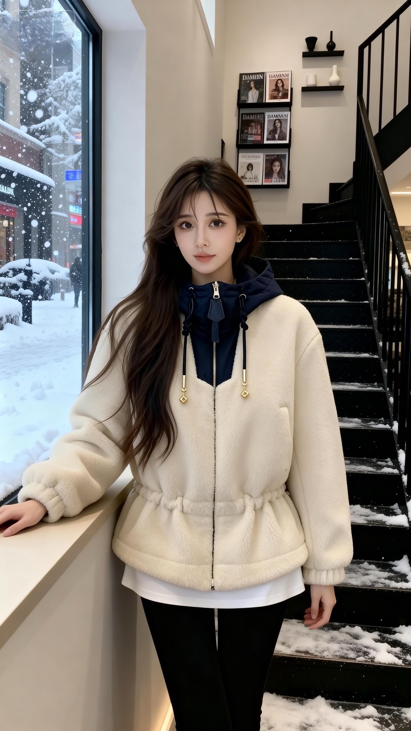 NO:694885,Louis Vuitt*n 25FW new autumn and winter white teddy velvet hooded jacket丨Exclusively developed by yb!  Top quality production!  The soft and waxy teddy velvet fabric has a gentle filter, and the navy blue hooded splicing creates a fashionable layering. The drawstring waist outlines the waistline without being bulky, and the three-dimensional embroidered logo pattern on the back is eye-catching but not out of style; the details of the hardware pendant are full of iconic sophistication, and the waist cut cleverly modifies the waistline, easily creating a casual and lazy dressing atmosphere. Available in stock S/M/L,, louis vuitton, jackets & coats, hats,19860909Louis Vuitt*n 25FW秋冬新款 白色泰迪绒连帽外套丨独家yb开发！顶级高版出品！软糯泰迪绒面料自带温柔滤镜,藏青连帽拼接撞出时髦层次感,抽绳收腰勾勒腰线不臃肿,后背立体刺绣标识图案吸睛又不失格调；五金吊坠细节拉满标志性精致,收腰剪裁巧妙修饰腰线,轻松营造随性慵懒的穿搭氛围.现货发售S/M/L,,louis vuitton,jackets & coats,hats,,Women's clothing