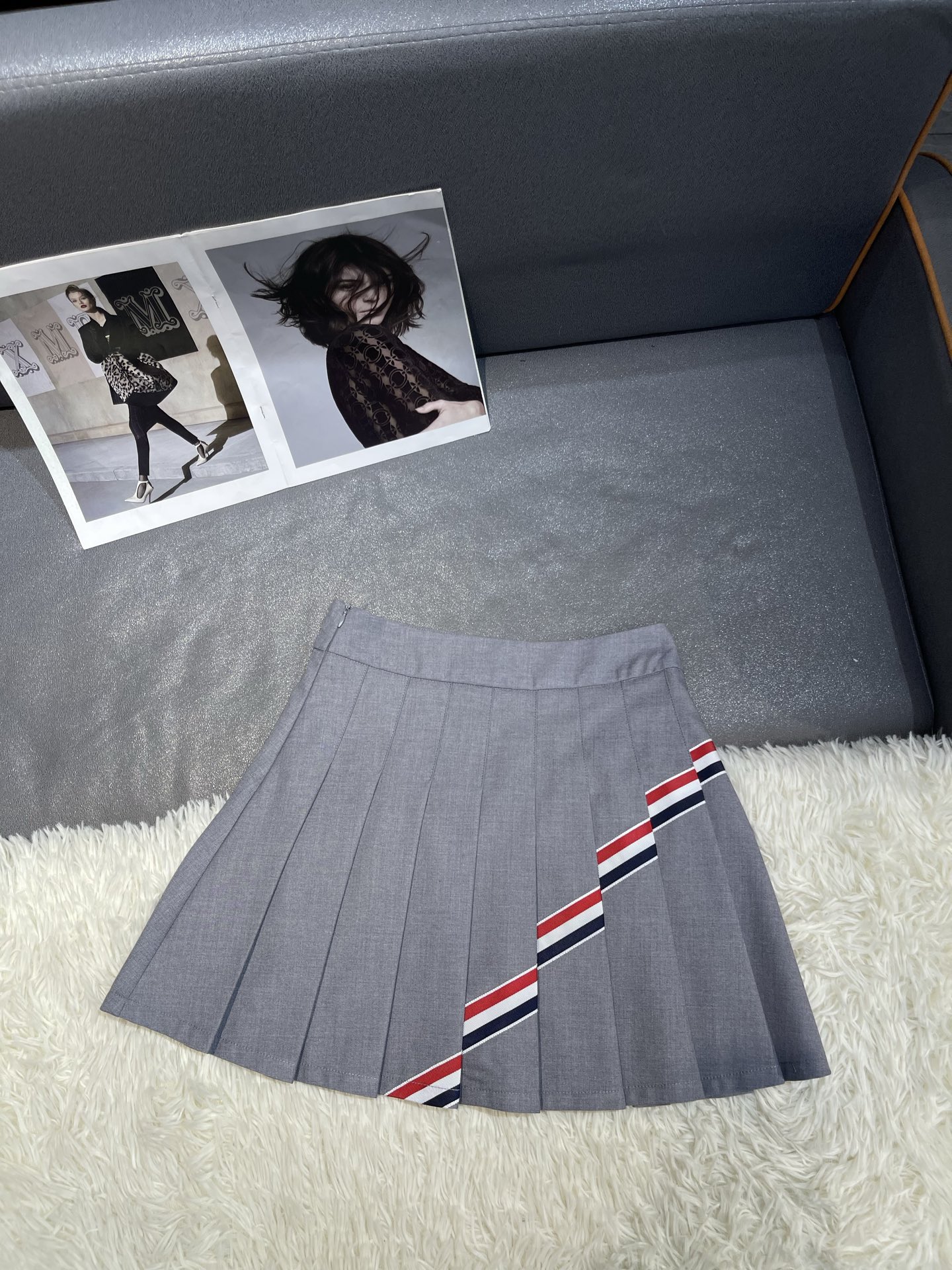 Thom Browne Style Blazer and Pleated Skirt Set with Striped Pattern 8 i1739529349634 5913 0 7