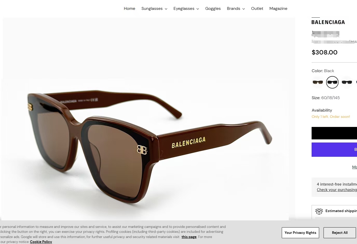  𝘽𝘼𝙇𝙀𝙉𝘾𝙄𝘼𝙂𝘼
MOD：BB0389S
Size：65口13-145
