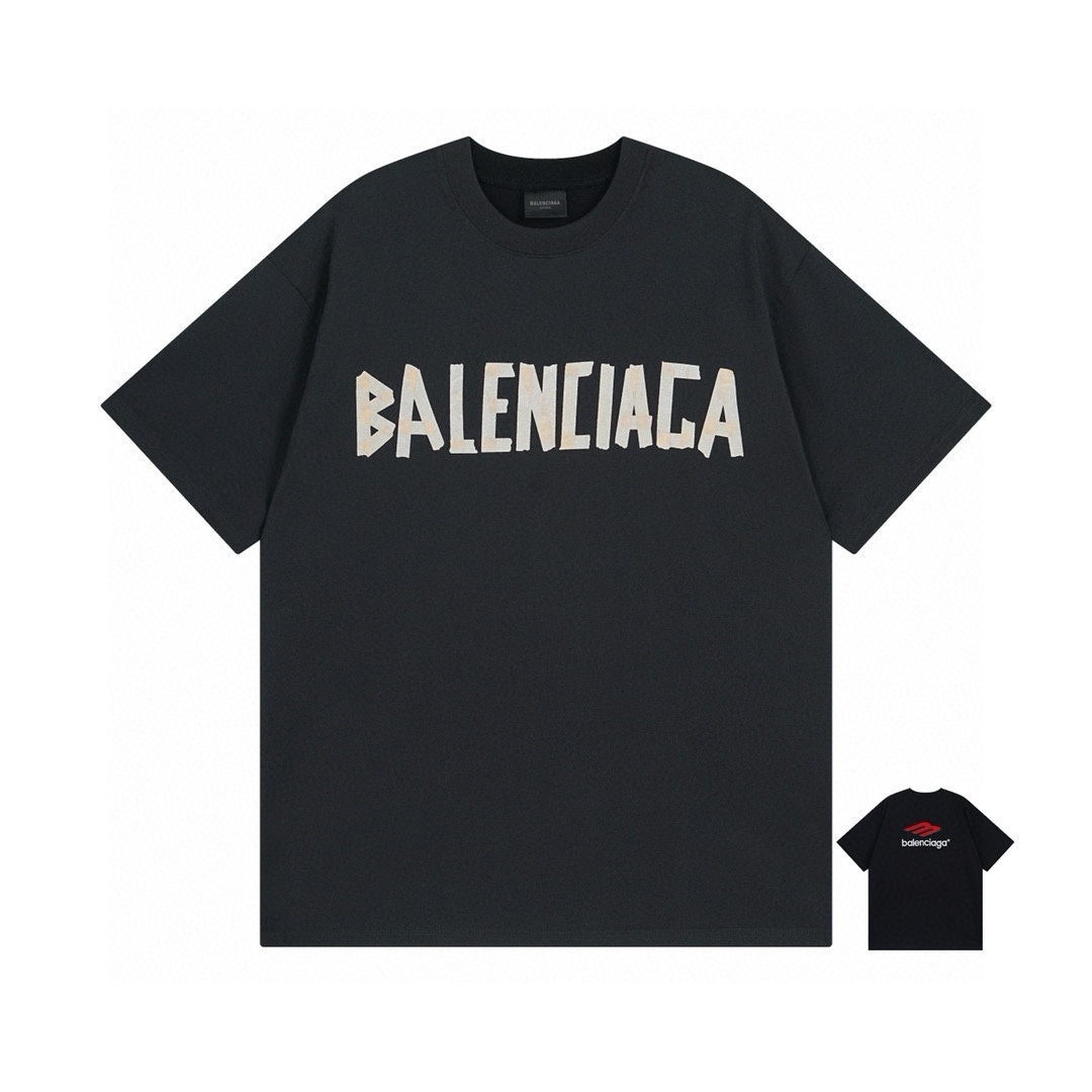 Balenciaga Kleidung T-Shirt Stickerei Kurzarm T903366