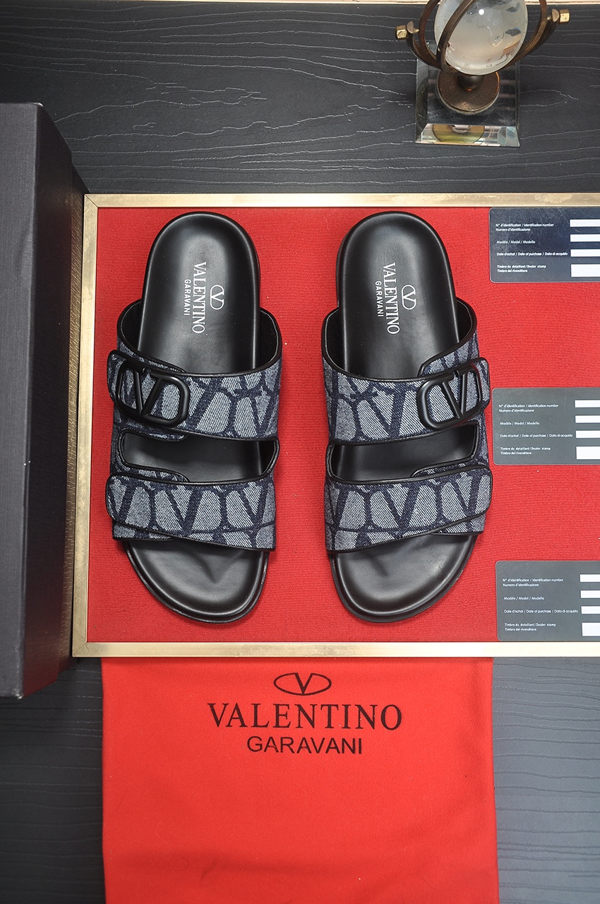 Valentino Shoes Slippers Lattice Cowhide PU