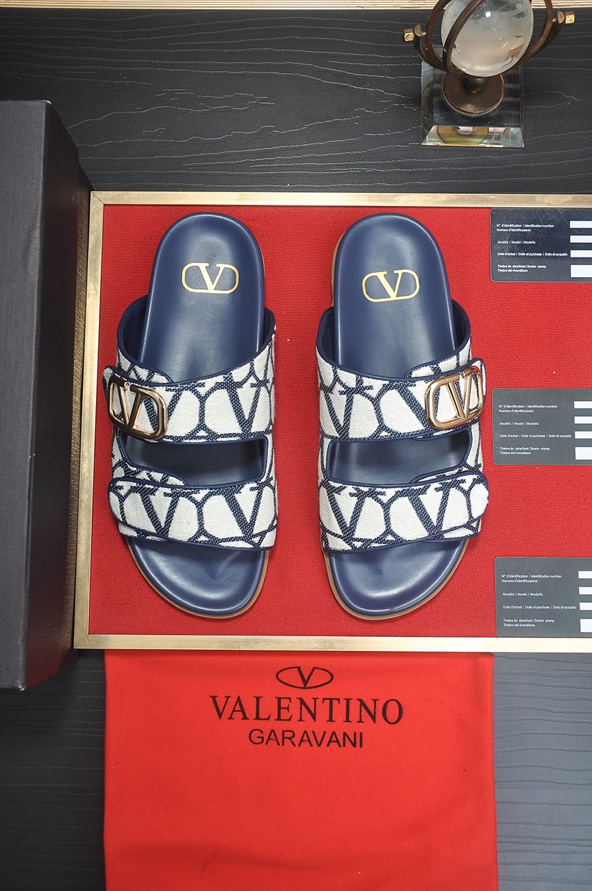 Valentino Shoes Slippers Lattice Cowhide PU