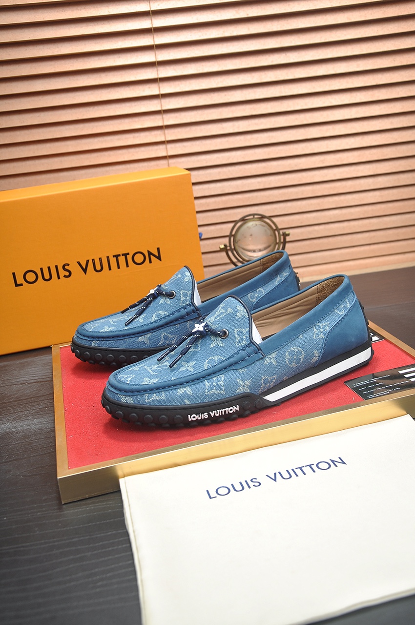 Louis Vuitton Men's Denim Monogrammed Loafers - Classic Style & Comfort 4 i1721408075 3516 1