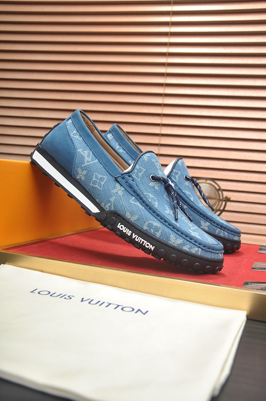 Louis Vuitton Men's Denim Monogrammed Loafers - Classic Style & Comfort 3 i1721408075 4910 2