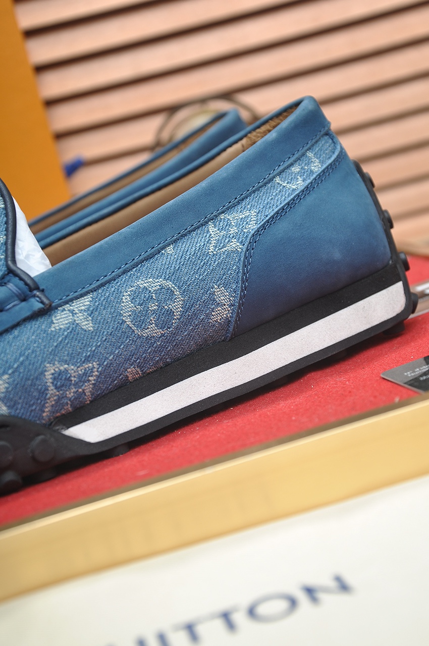Louis Vuitton Men's Denim Monogrammed Loafers - Classic Style & Comfort 10 i1721408075 7288 8