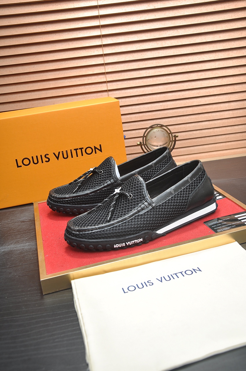 Louis Vuitton Men's Black Leather Loafers, Classic Style, Sizes 39-45 4 i1721408089 4297 0