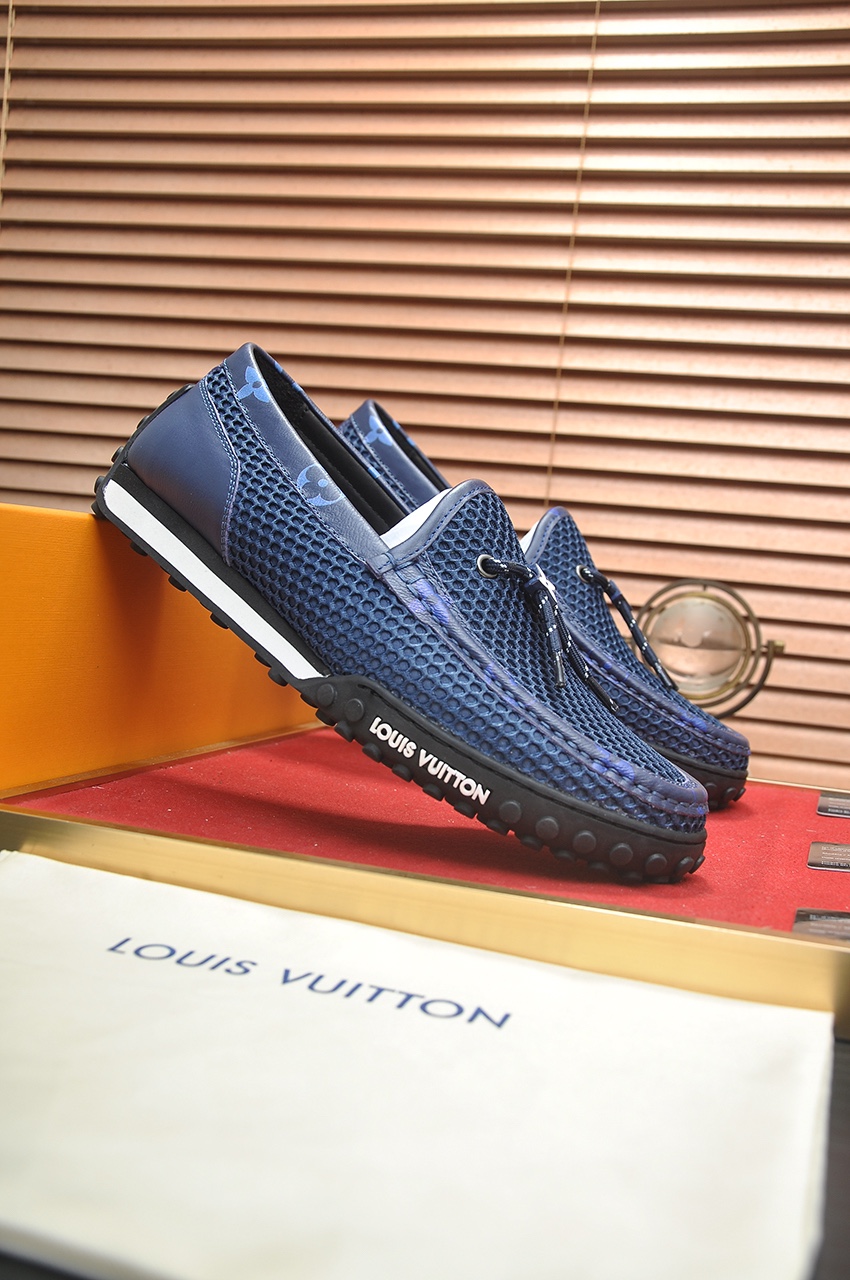 Louis Vuitton Men's Classic Blue Leather Loafers - Size 39-45 3 i1721408102 2547 2