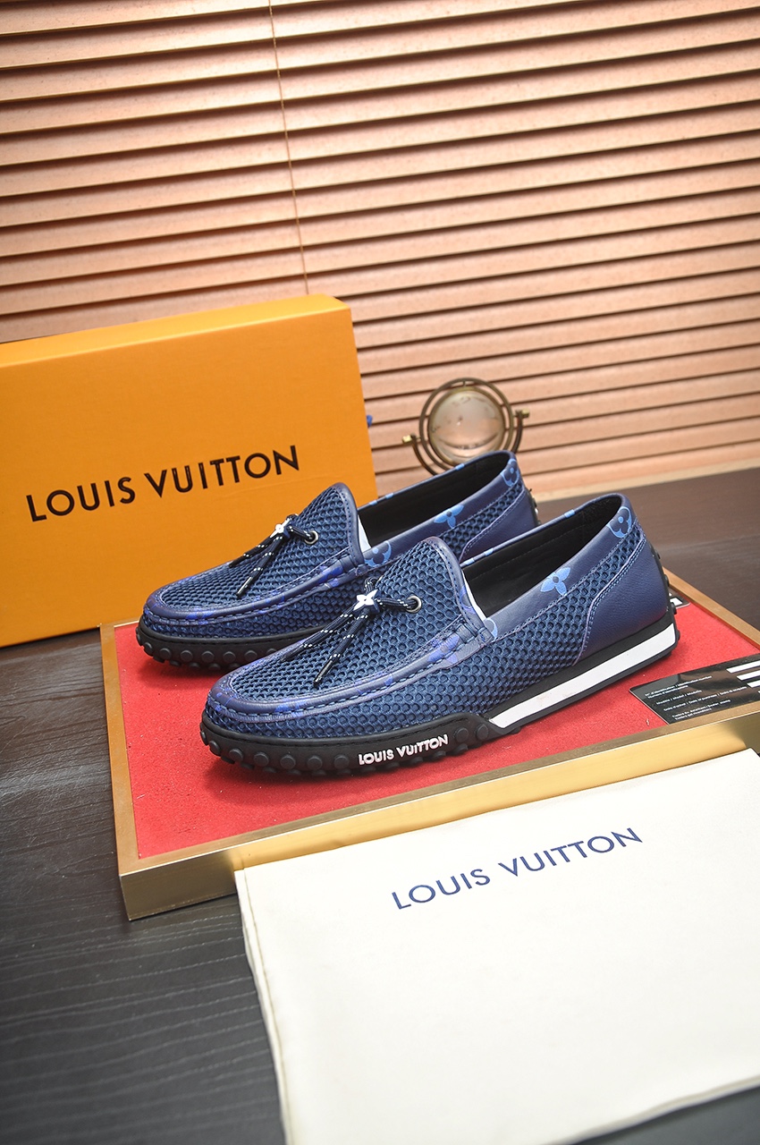 Louis Vuitton Men's Classic Blue Leather Loafers - Size 39-45 4 i1721408102 915 3