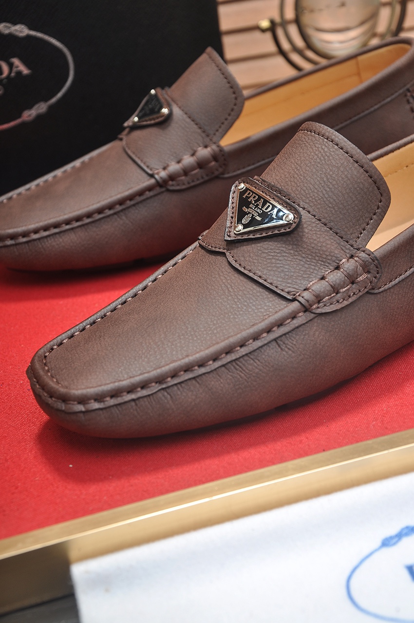 Prada Leather Loafers for Men, Original Leather, Rubber Sole, Various Sizes 9 i1725035186 4996 0