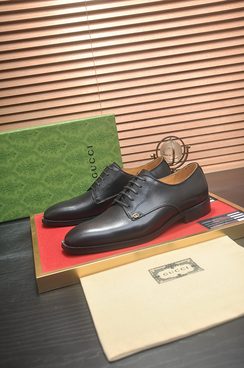 Gucci Men's Black Leather Lace-Up Dress Shoes - Italian Luxury & Style 4 i1742234095927 1600 0 2