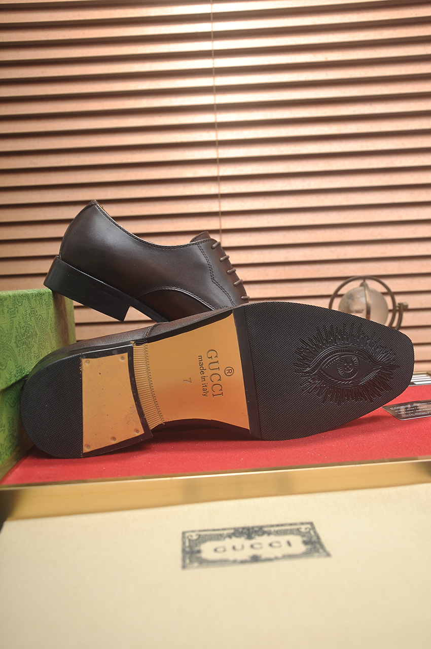 Gucci Men's Brown Leather Lace-Up Dress Shoes, Sizes 38-44 - Original Quality 8 i1742234122176 8096 0 6