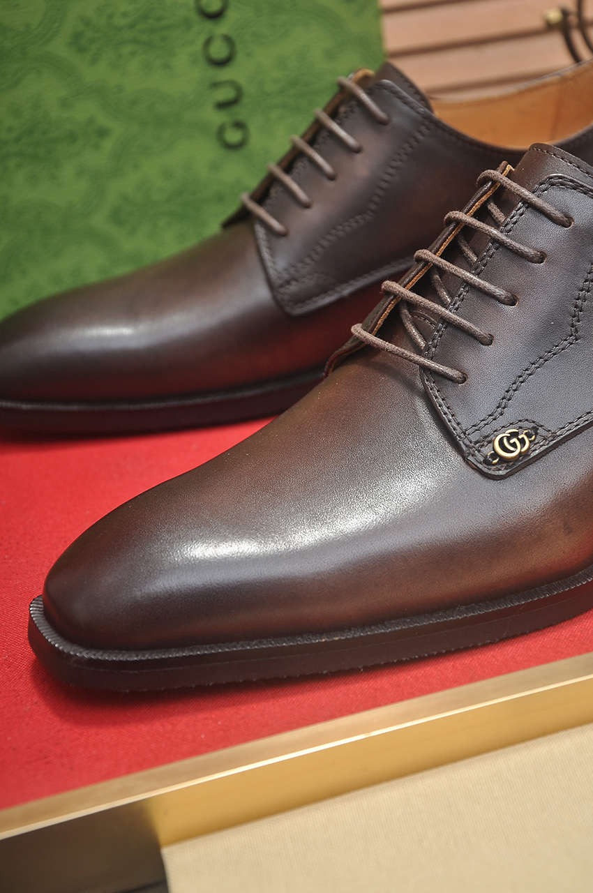 Gucci Men's Brown Leather Lace-Up Dress Shoes, Sizes 38-44 - Original Quality 9 i1742234122654 5616 0 7